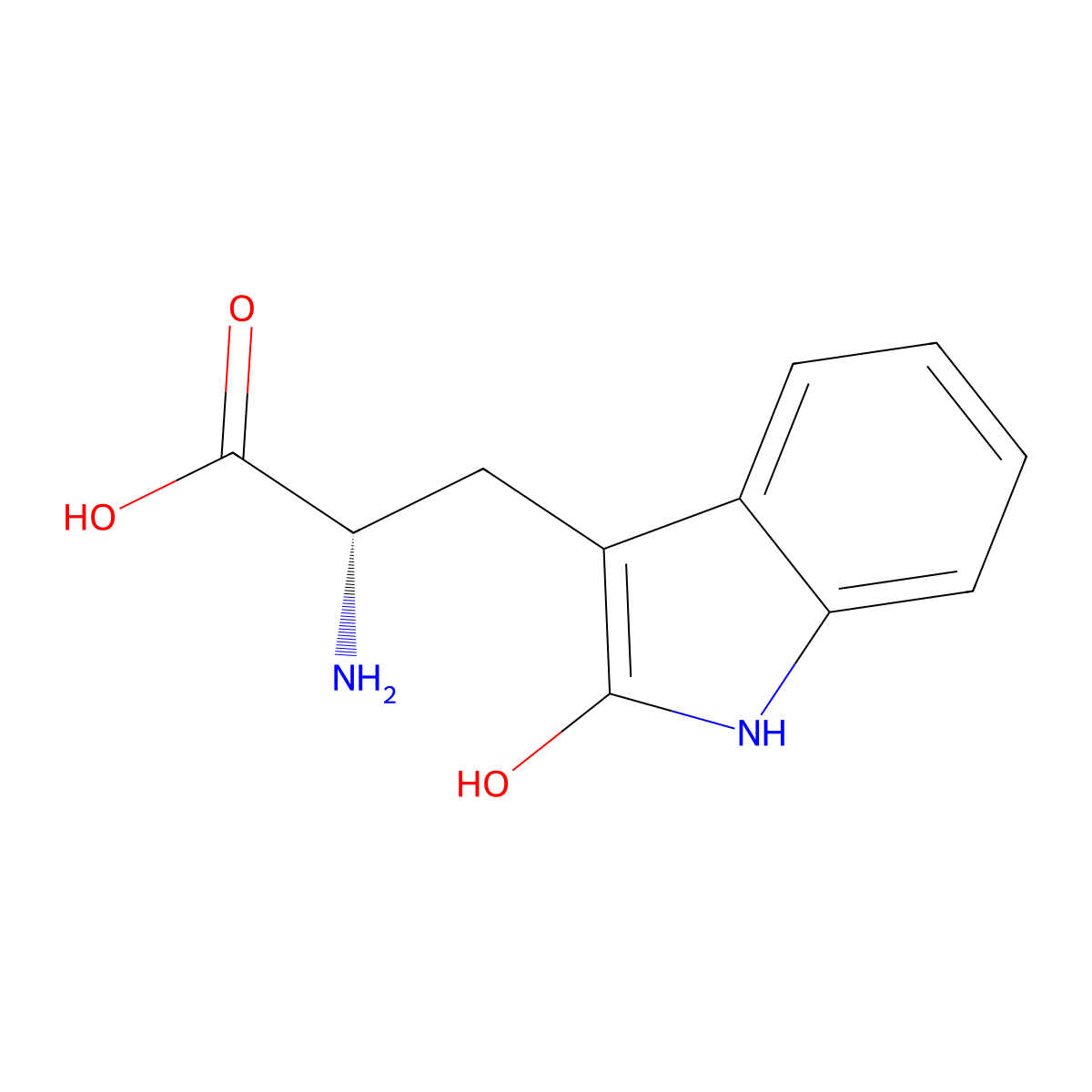 2-Hydroxytryptophan molecular structure, CAS 21704-80-3