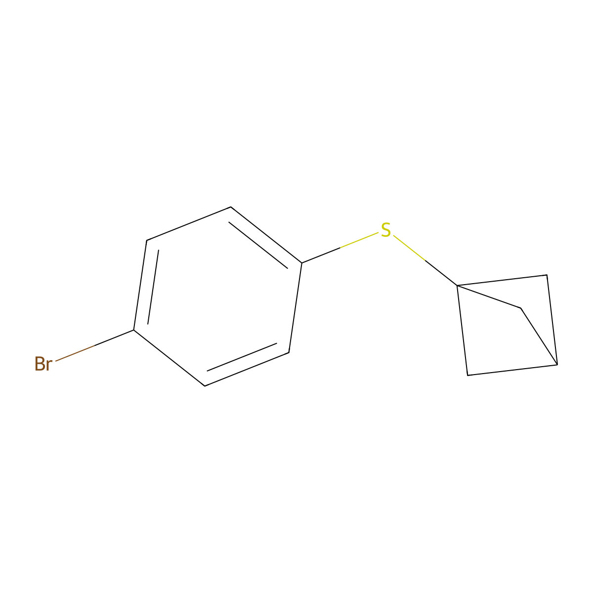 Bicyclo[1.1.1]pentan-1-yl(4-bromophenyl)sulfane molecular structure, CAS 2170402-25-0