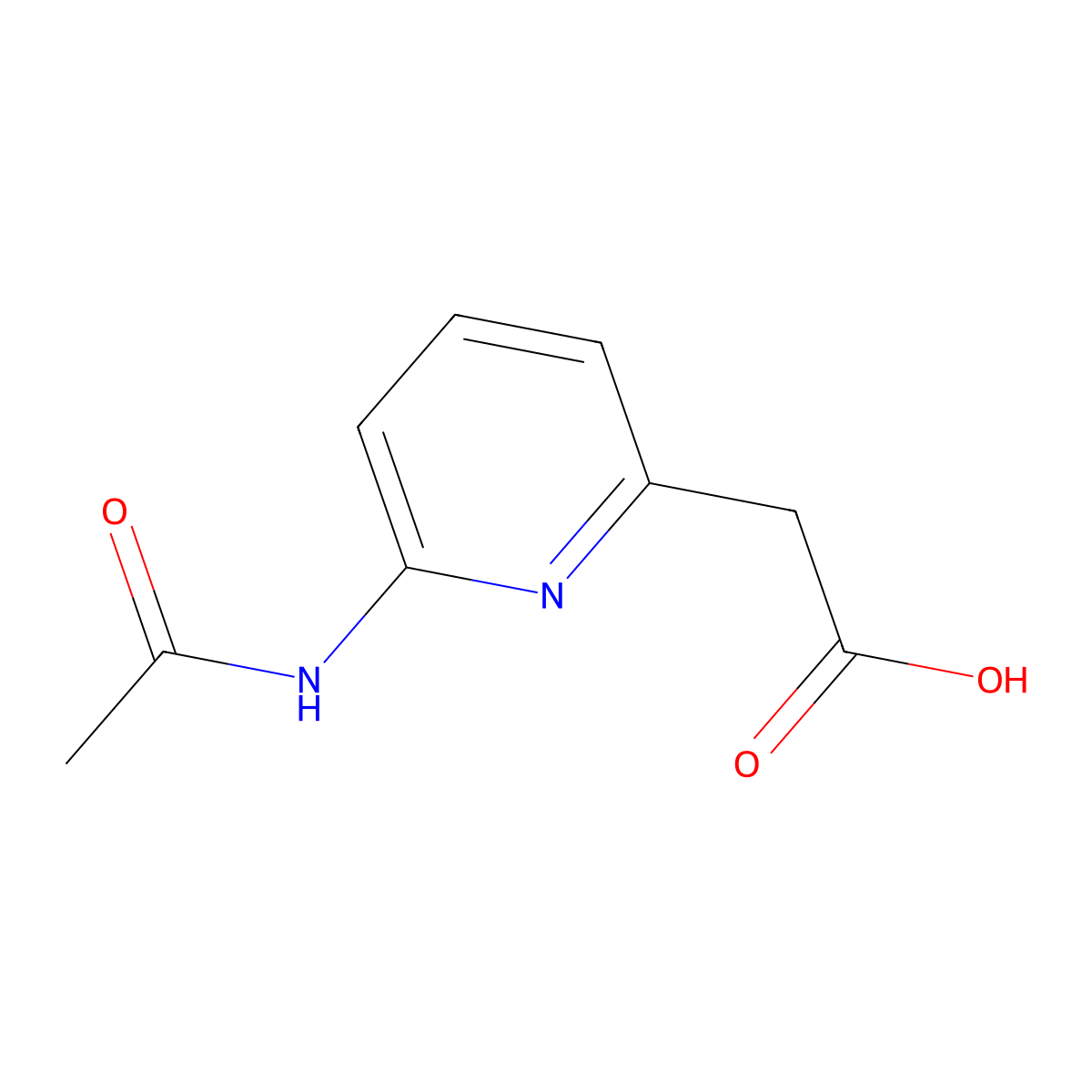 2-(6-Acetamidopyridin-2-yl)acetic acid molecular structure, CAS 2170408-08-7