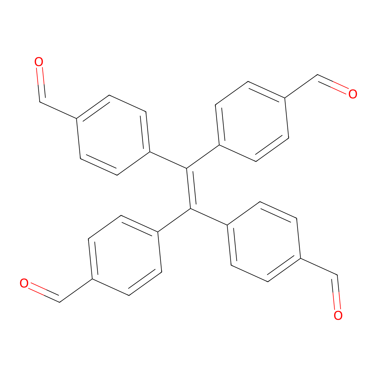 4,4',4'',4'''-(Ethene-1,1,2,2-tetrayl)tetrabenzaldehyde molecular structure, CAS 2170451-48-4