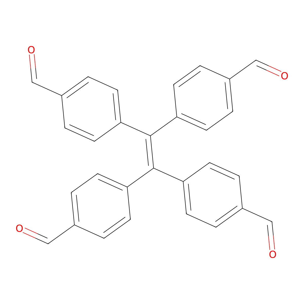 4,4',4'',4'''-(Ethene-1,1,2,2-tetrayl)tetrabenzaldehyde molecular structure, CAS 2170451-48-4