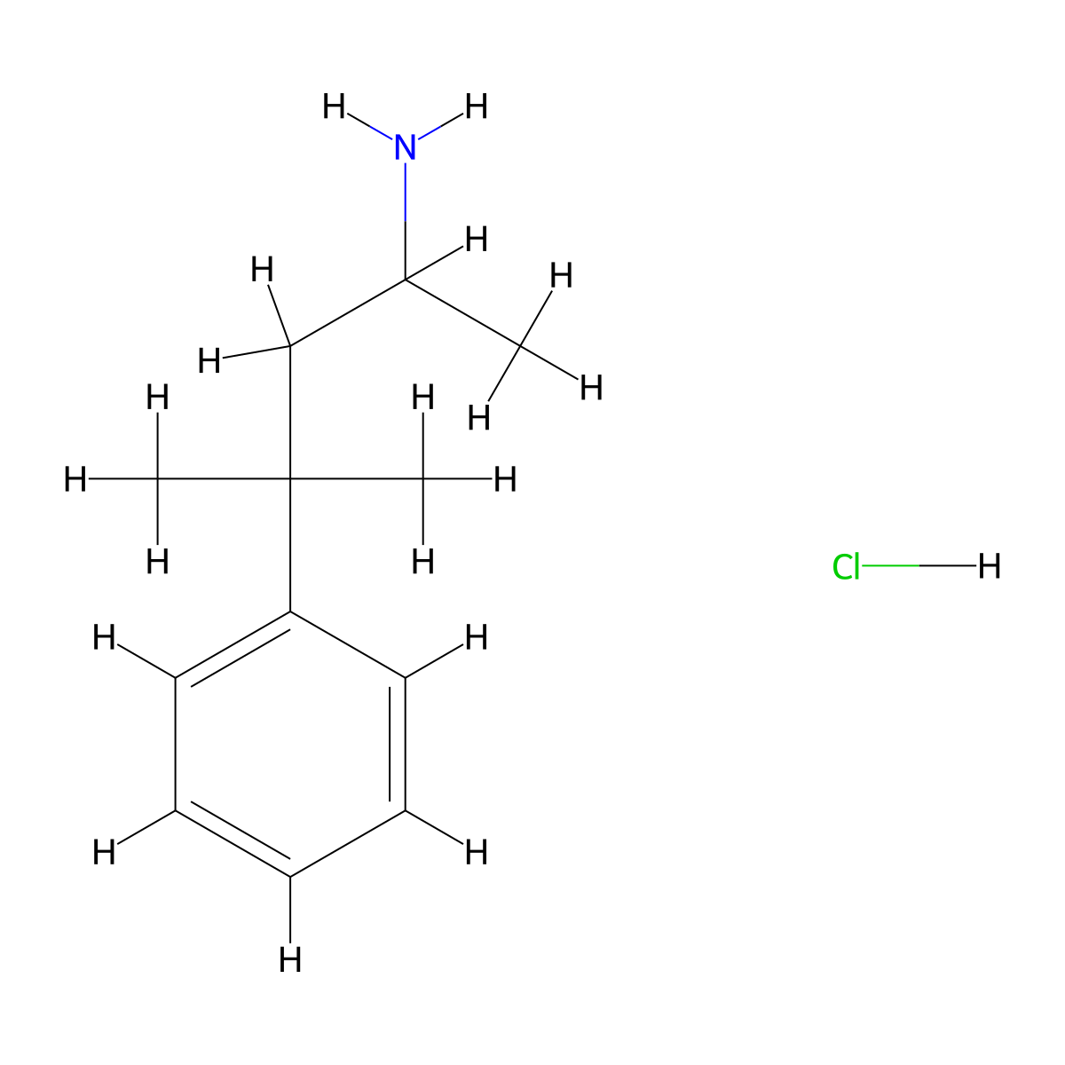 (1,3-Dimethyl-3-phenylbutyl)amine hydrochloride molecular structure, CAS 21705-33-9