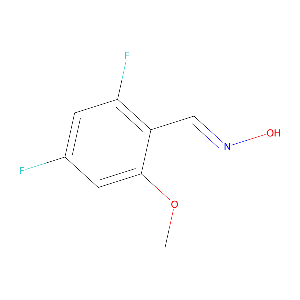2,4-Difluoro-6-methoxybenZaldehyde oxime molecular structure, CAS 2170501-80-9
