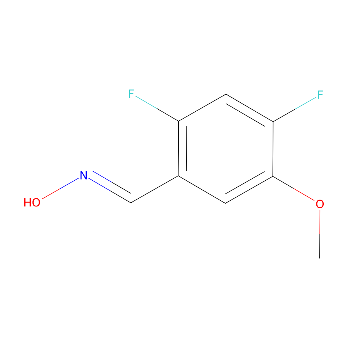 2,4-Difluoro-5-methoxybenzaldehyde oxime molecular structure, CAS 2170501-83-2
