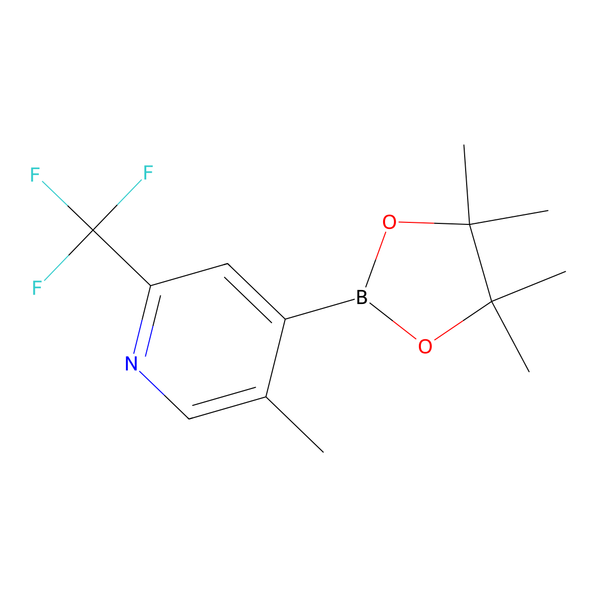5-Methyl-4-(4,4,5,5-tetramethyl-1,3,2-dioxaborolan-2-yl)-2-(trifluoromethyl)pyridine molecular structure, CAS 2170501-97-8