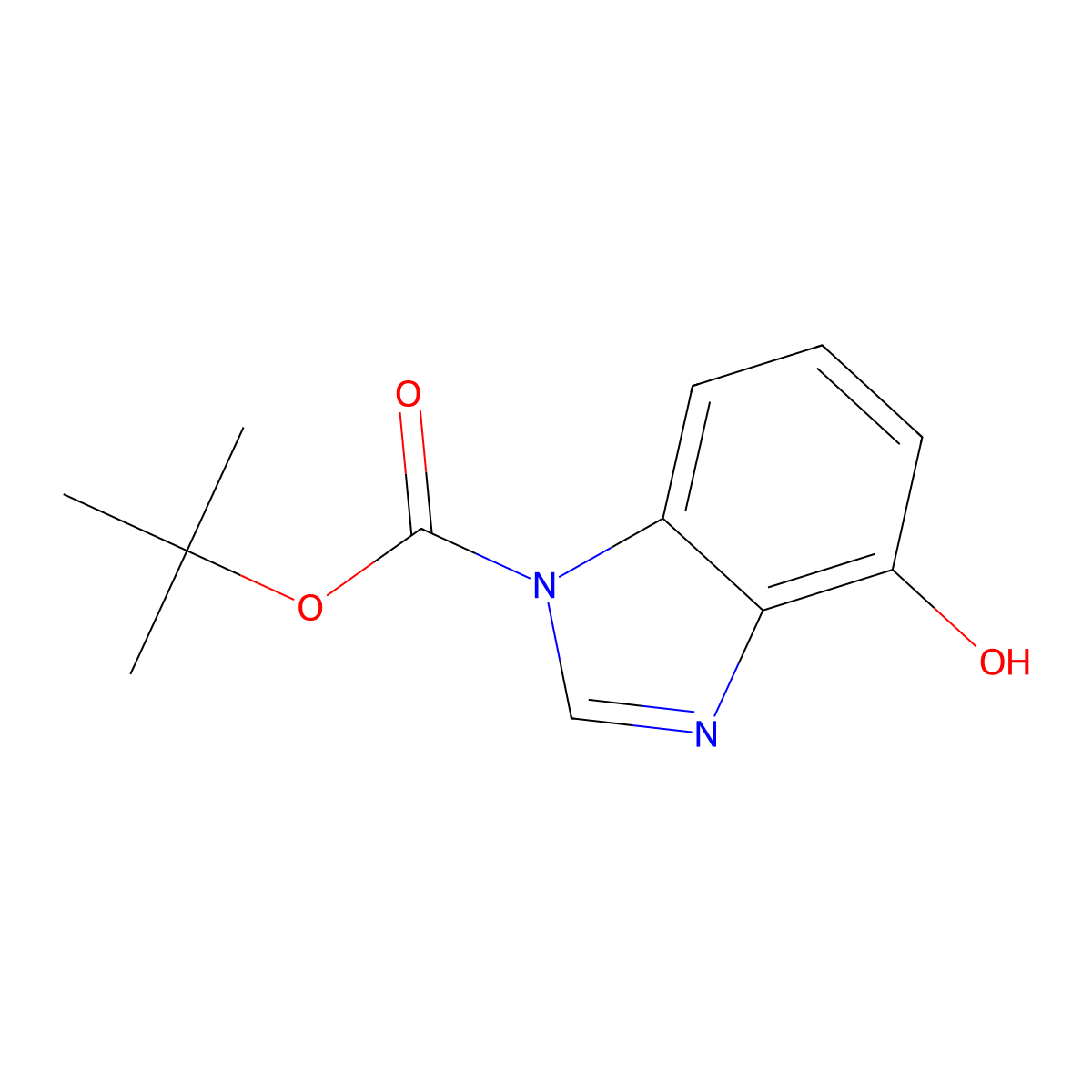 1-Boc-4-hydroxybenzimidazole molecular structure, CAS 2170558-94-6