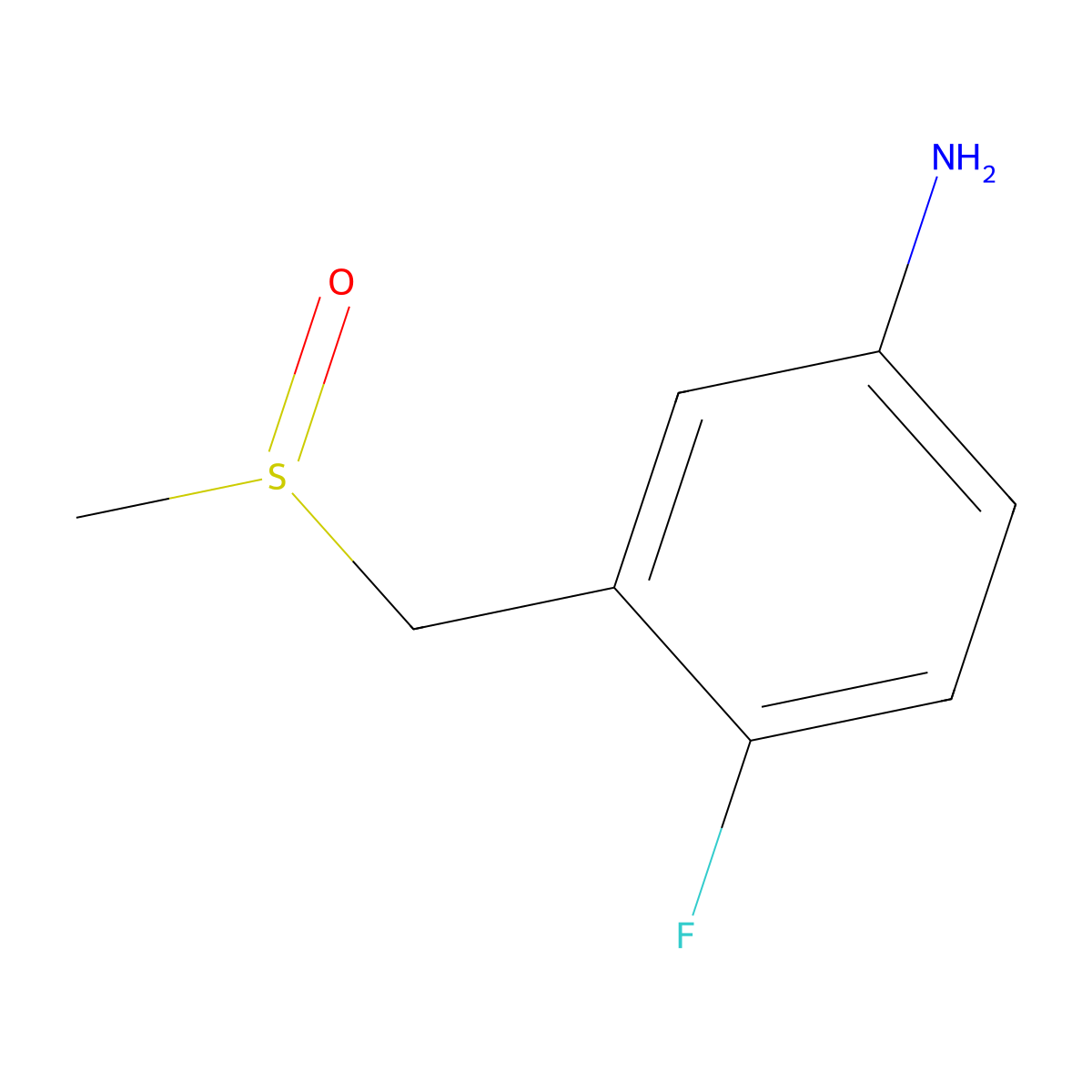 4-Fluoro-3-(methanesulfinylmethyl)aniline molecular structure, CAS 2170591-00-9