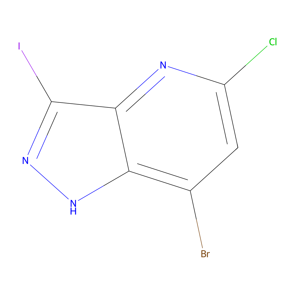 7-Bromo-5-chloro-3-iodo-1H-pyrazolo[4,3-b]pyridine molecular structure, CAS 2170597-74-5