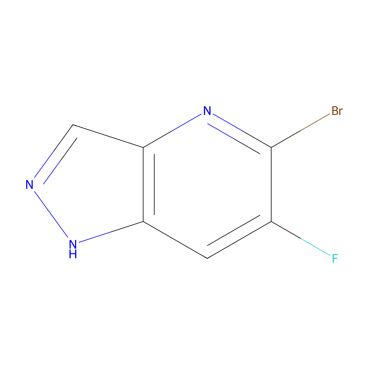 5-Bromo-6-fluoro-1H-pyrazolo[4,3-b]pyridine molecular structure, CAS 2170599-90-1