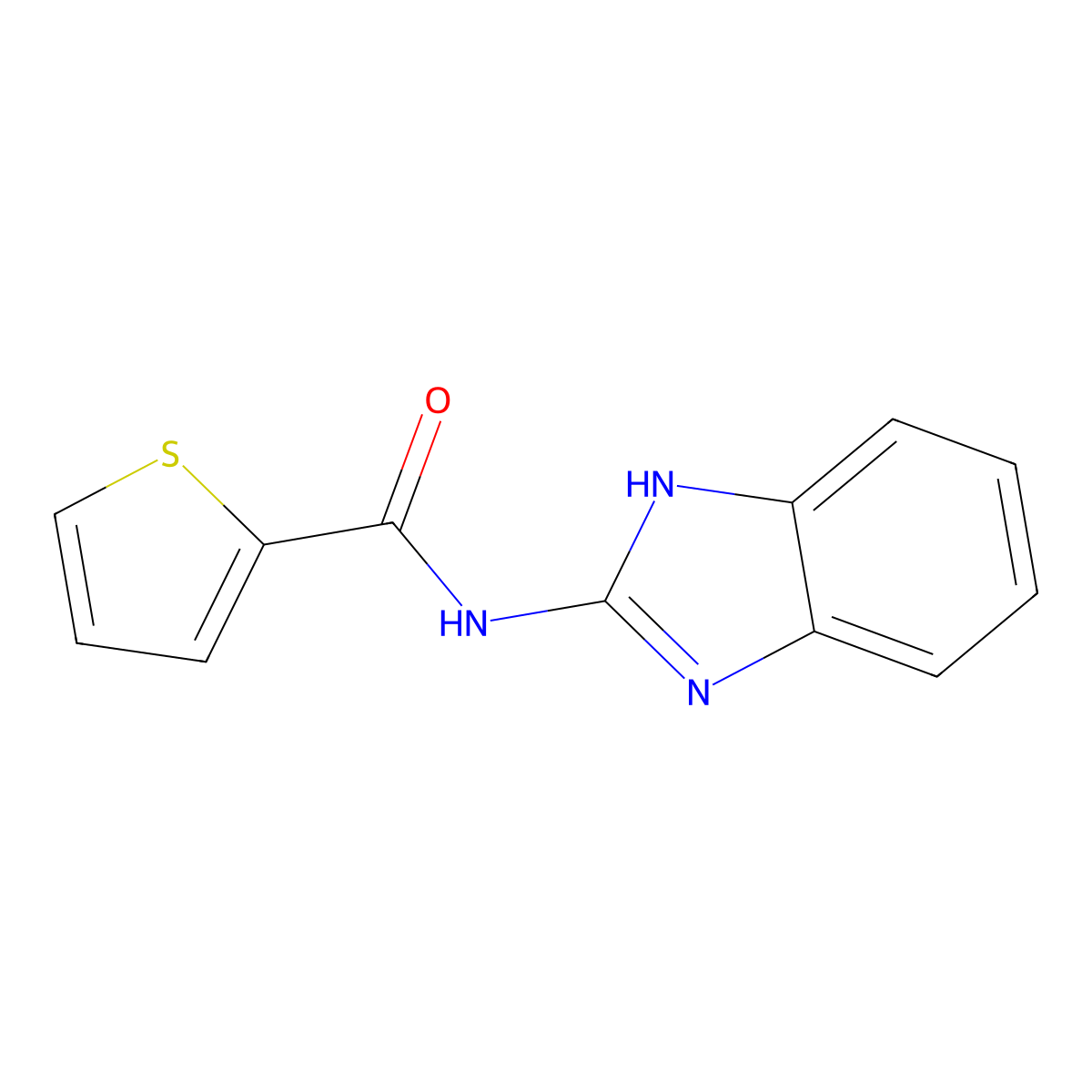 N-(1H-benzimidazol-2-yl)thiophene-2-carboxamide molecular structure, CAS 21706-14-9