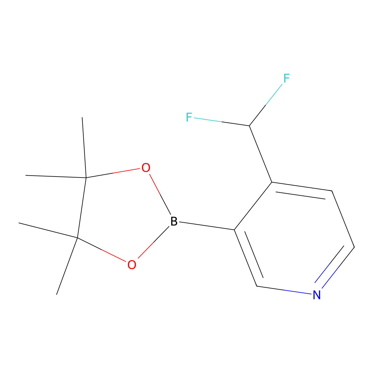 4-(Difluoromethyl)-3-(4,4,5,5-tetramethyl-1,3,2-dioxaborolan-2-yl)pyridine molecular structure, CAS 2170605-11-3