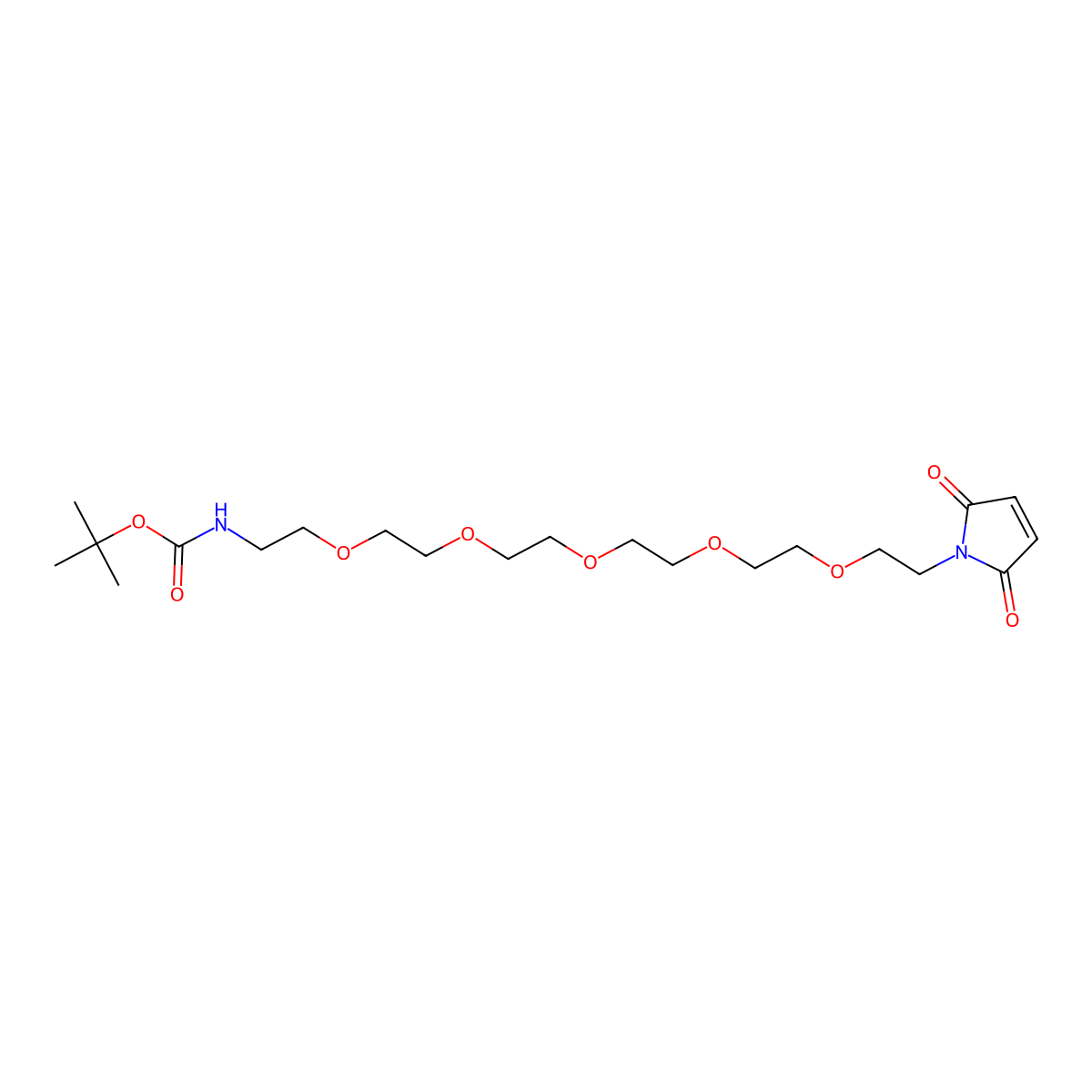 Mal-PEG5-NH-Boc molecular structure, CAS 2170654-72-3