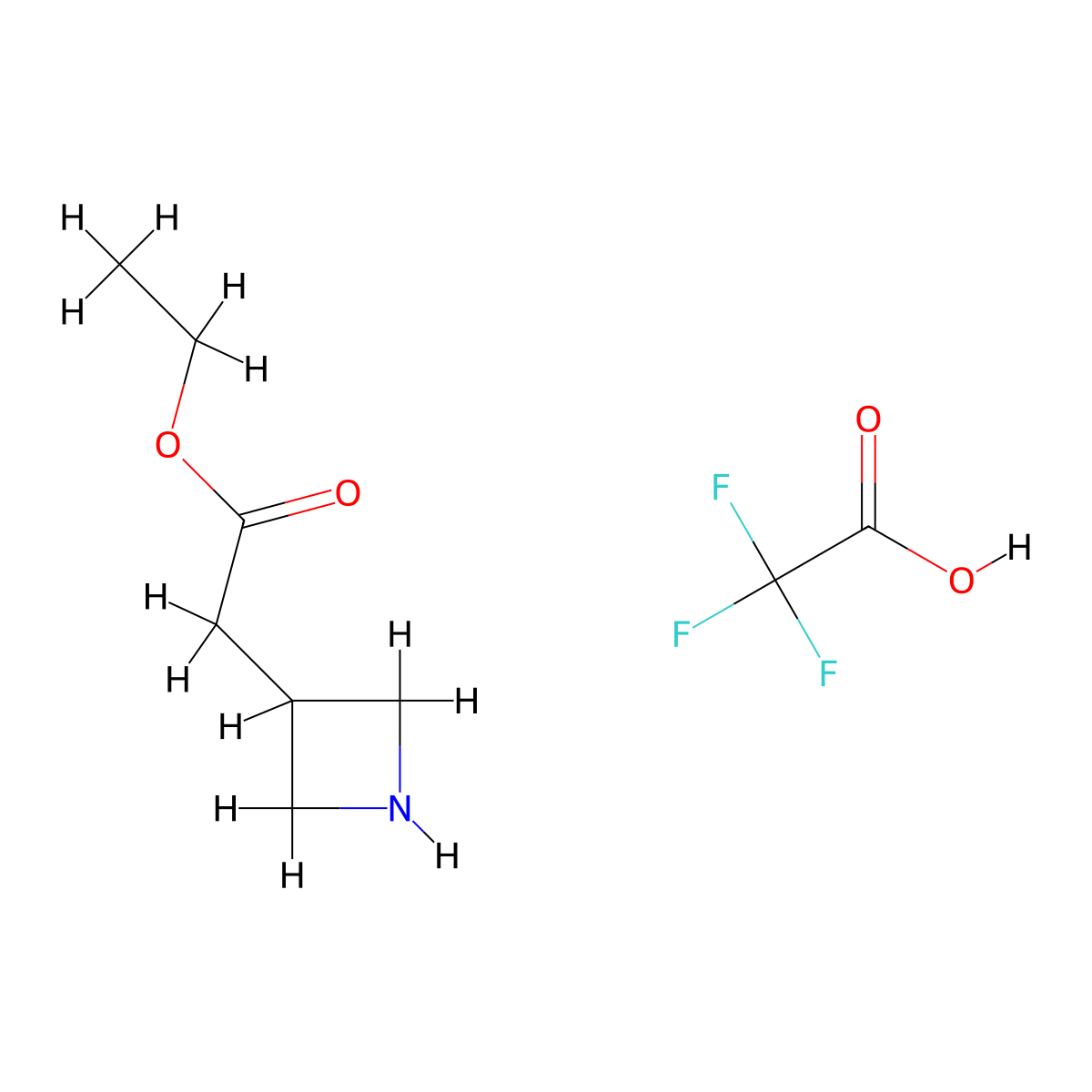 Ethyl 2-(azetidin-3-yl)acetate; trifluoroacetic acid molecular structure, CAS 2170723-99-4