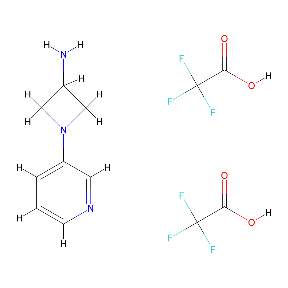 1-(Pyridin-3-yl)azetidin-3-amine; bis(trifluoroacetic acid) molecular structure, CAS 2170724-24-8