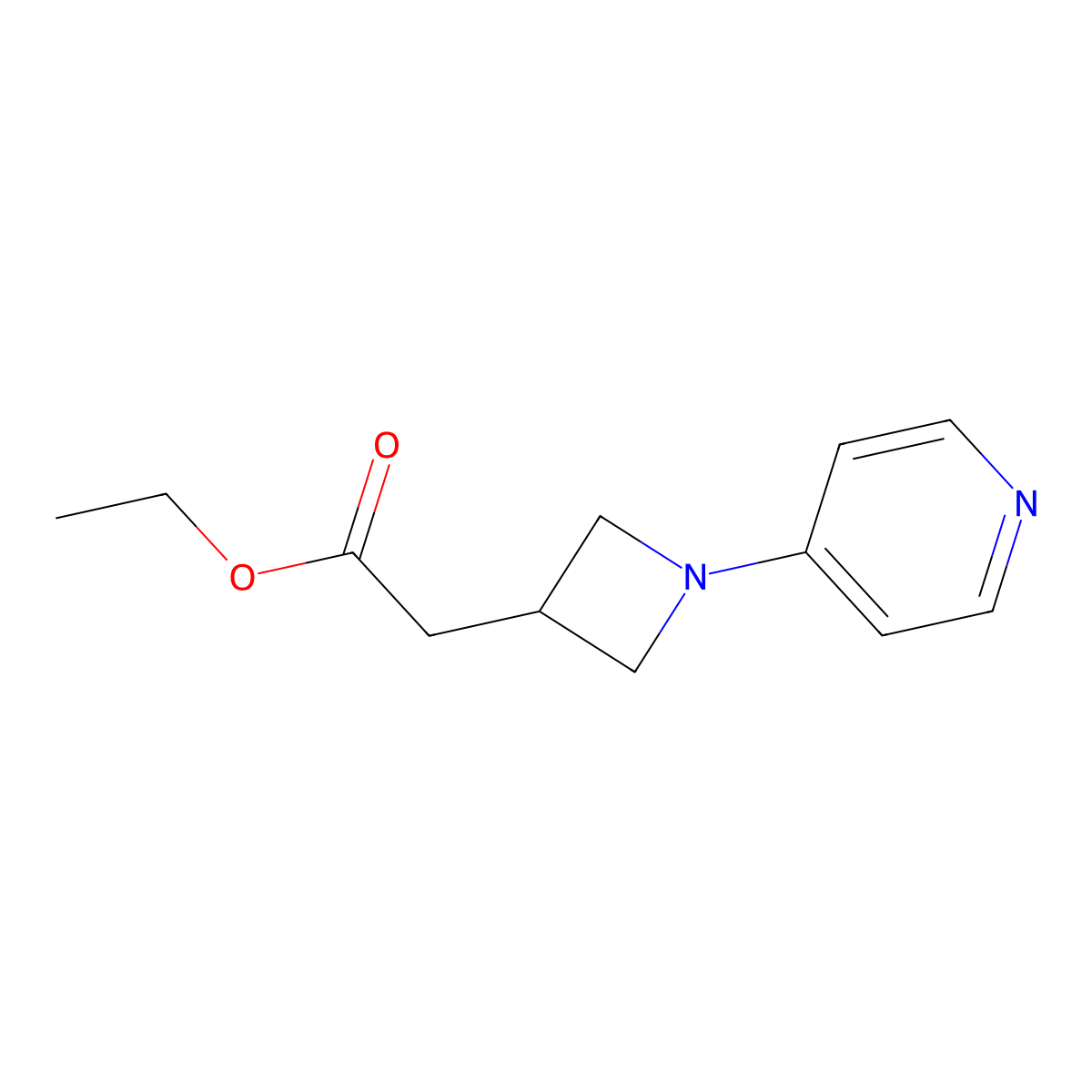 Ethyl 2-[1-(pyridin-4-yl)azetidin-3-yl]acetate molecular structure, CAS 2170724-53-3