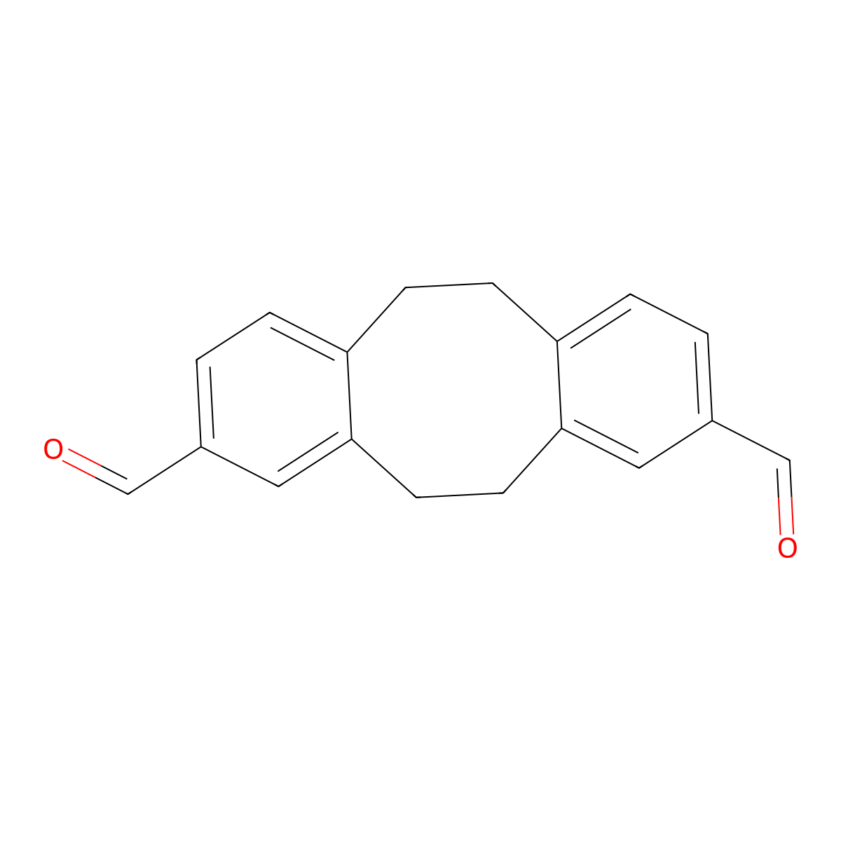 5,6,11,12-Tetrahydrodibenzo[a,e][8]annulene-2,9-dicarbaldehyde molecular structure, CAS 2170730-07-9