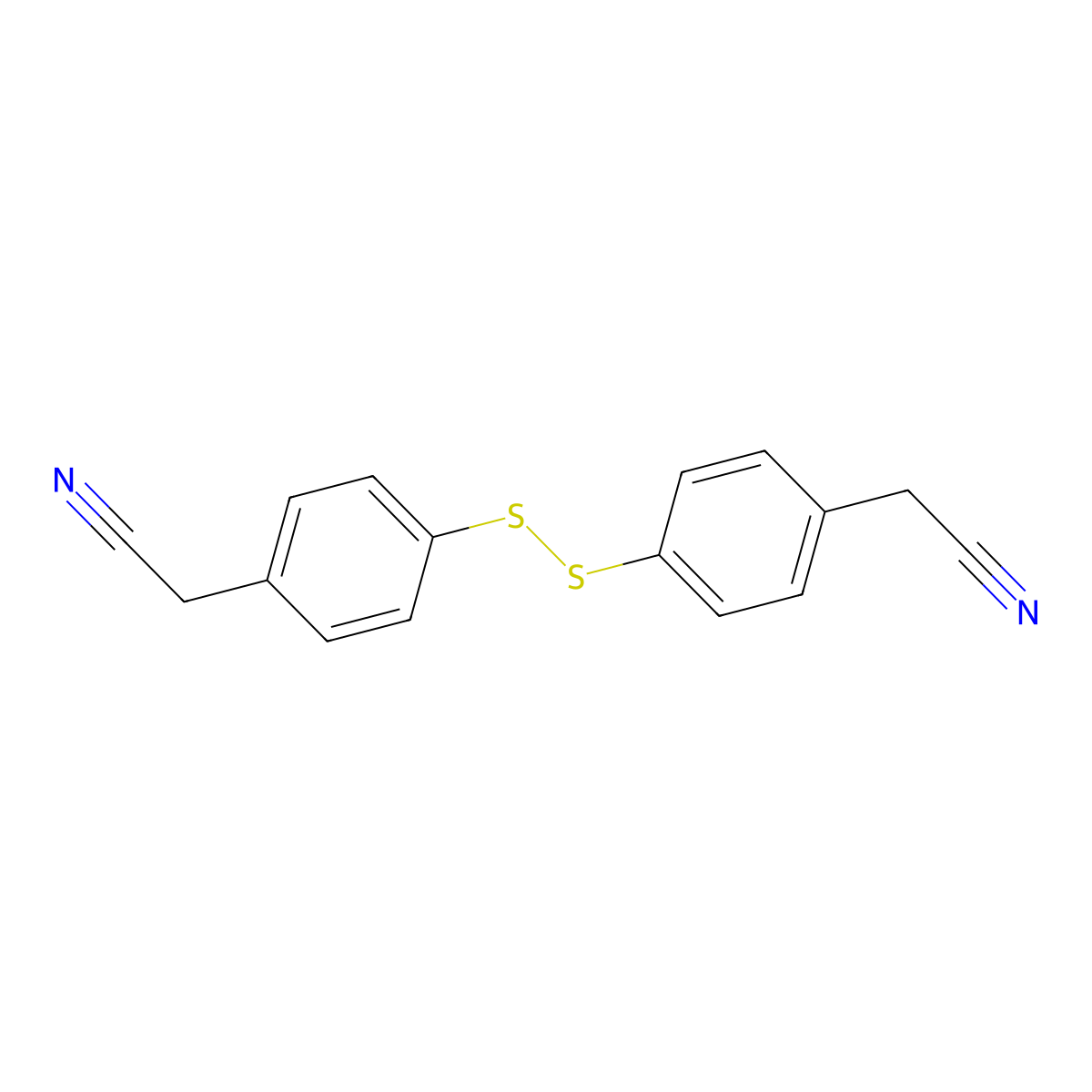 2-(4-{[4-(Cyanomethyl)phenyl]disulfanyl}phenyl)acetonitrile molecular structure, CAS 2170737-24-1