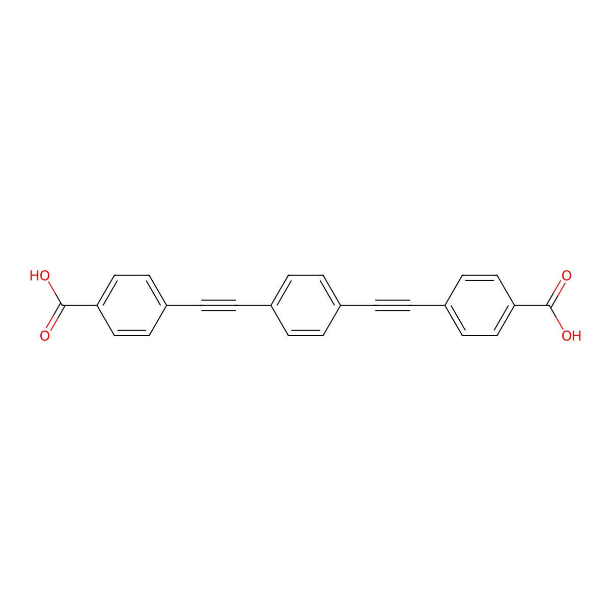 4,4'-[1,4-Phenylenebis(ethyne-2,1-diyl)]dibenzoic Acid molecular structure, CAS 217077-89-9