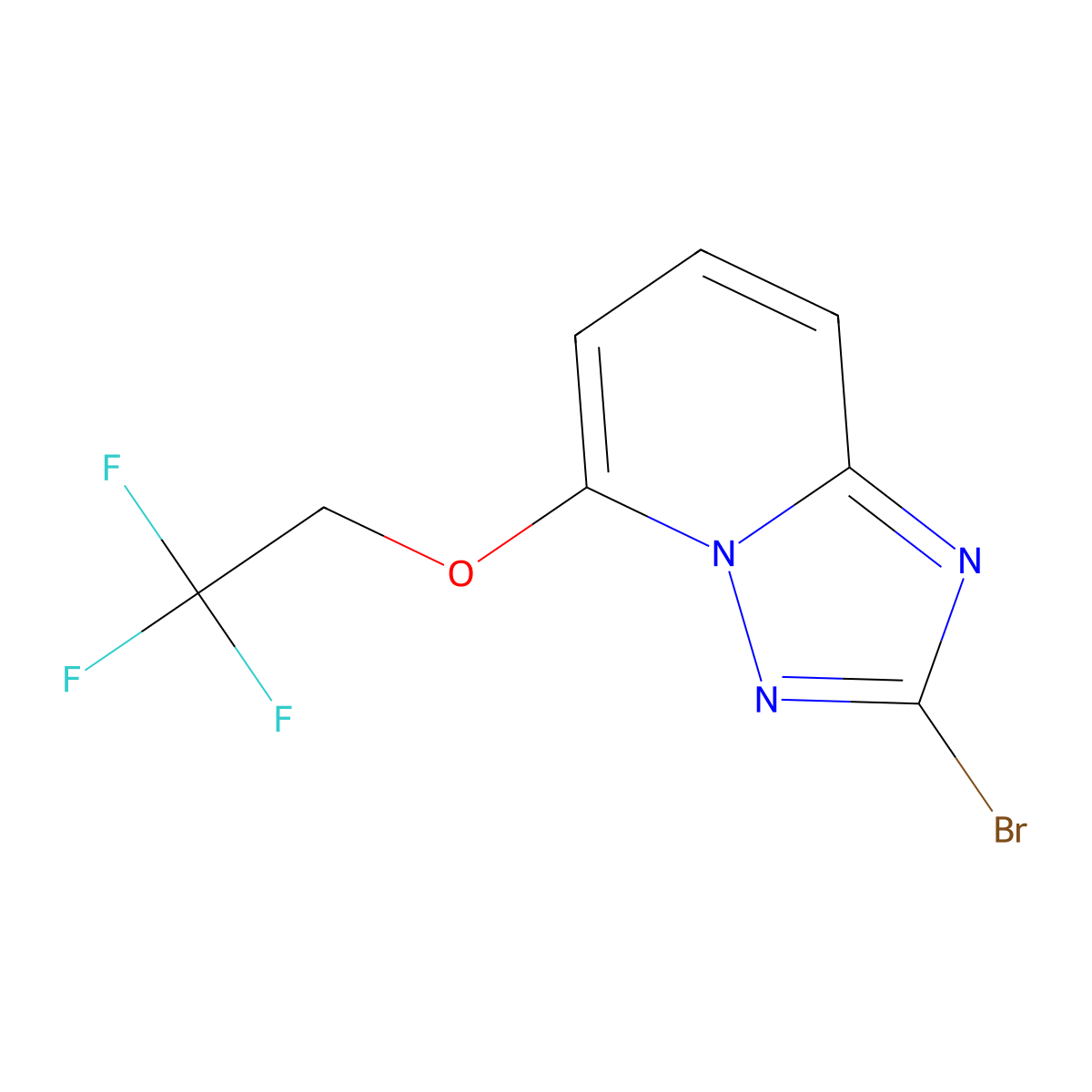 2-Bromo-5-(2,2,2-trifluoroethoxy)-[1,2,4]triazolo[1,5-a]pyridine molecular structure, CAS 2170792-86-4