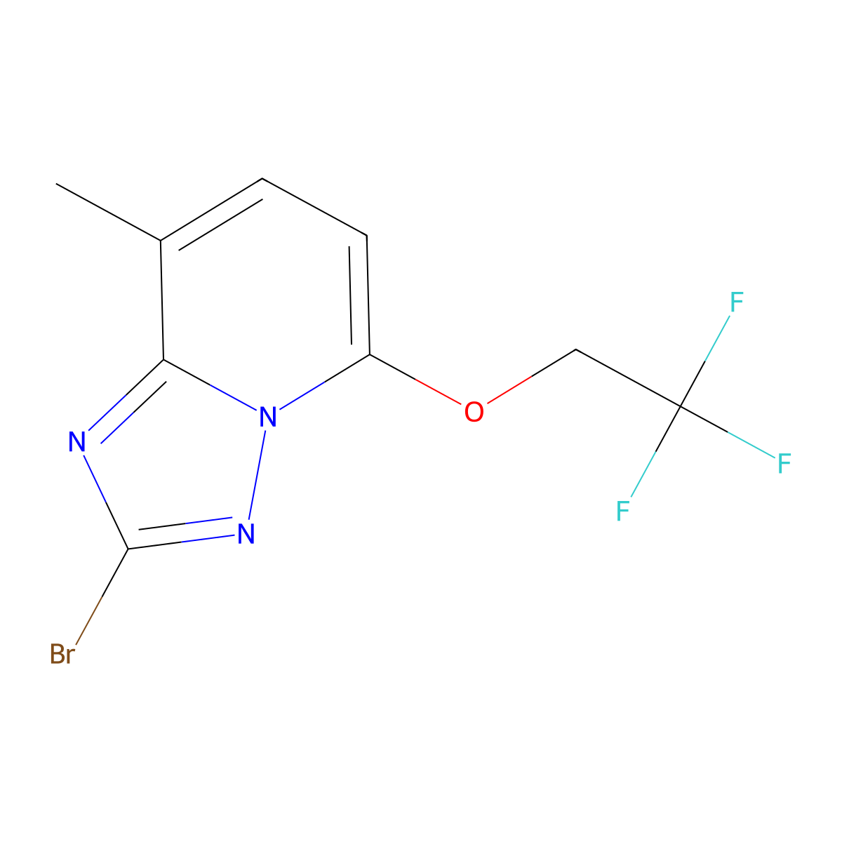 2-Bromo-8-methyl-5-(2,2,2-trifluoroethoxy)-[1,2,4]triazolo[1,5-a]pyridine molecular structure, CAS 2170792-89-7