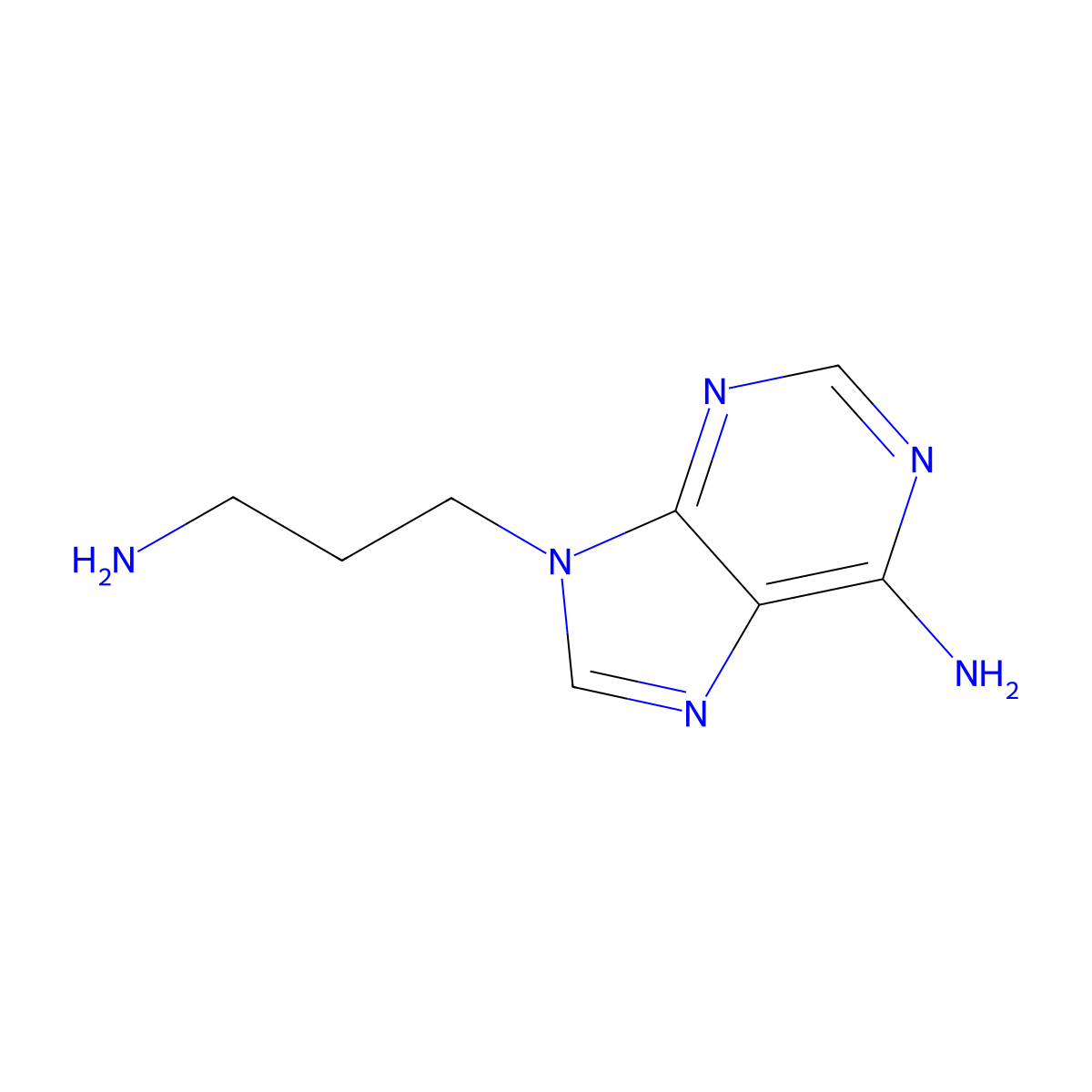 9h-Purine-9-propanamine, 6-amino- molecular structure, CAS 21708-31-6