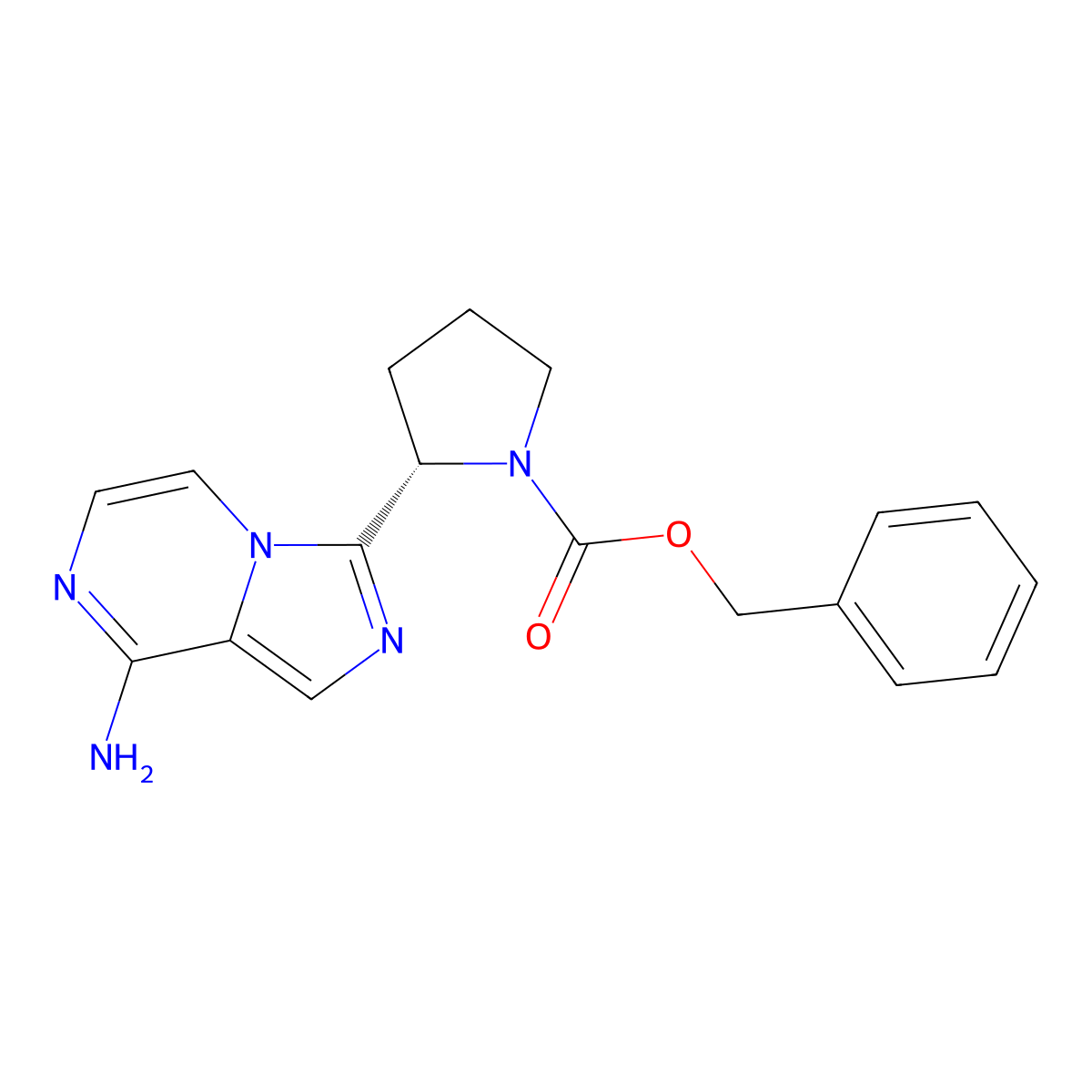 Benzyl (S)-2-(8-aminoimidazo[1,5-A]pyrazin-3-YL)pyrrolidine-1-carboxylate molecular structure, CAS 2170801-87-1