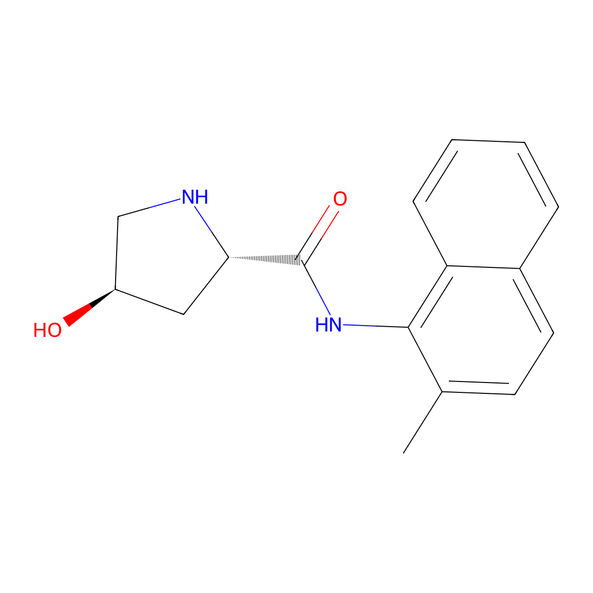 (2S,4R)-4-Hydroxy-N-(2-methylnaphthalen-1-yl)pyrrolidine-2-carboxamide molecular structure, CAS 2170816-89-2
