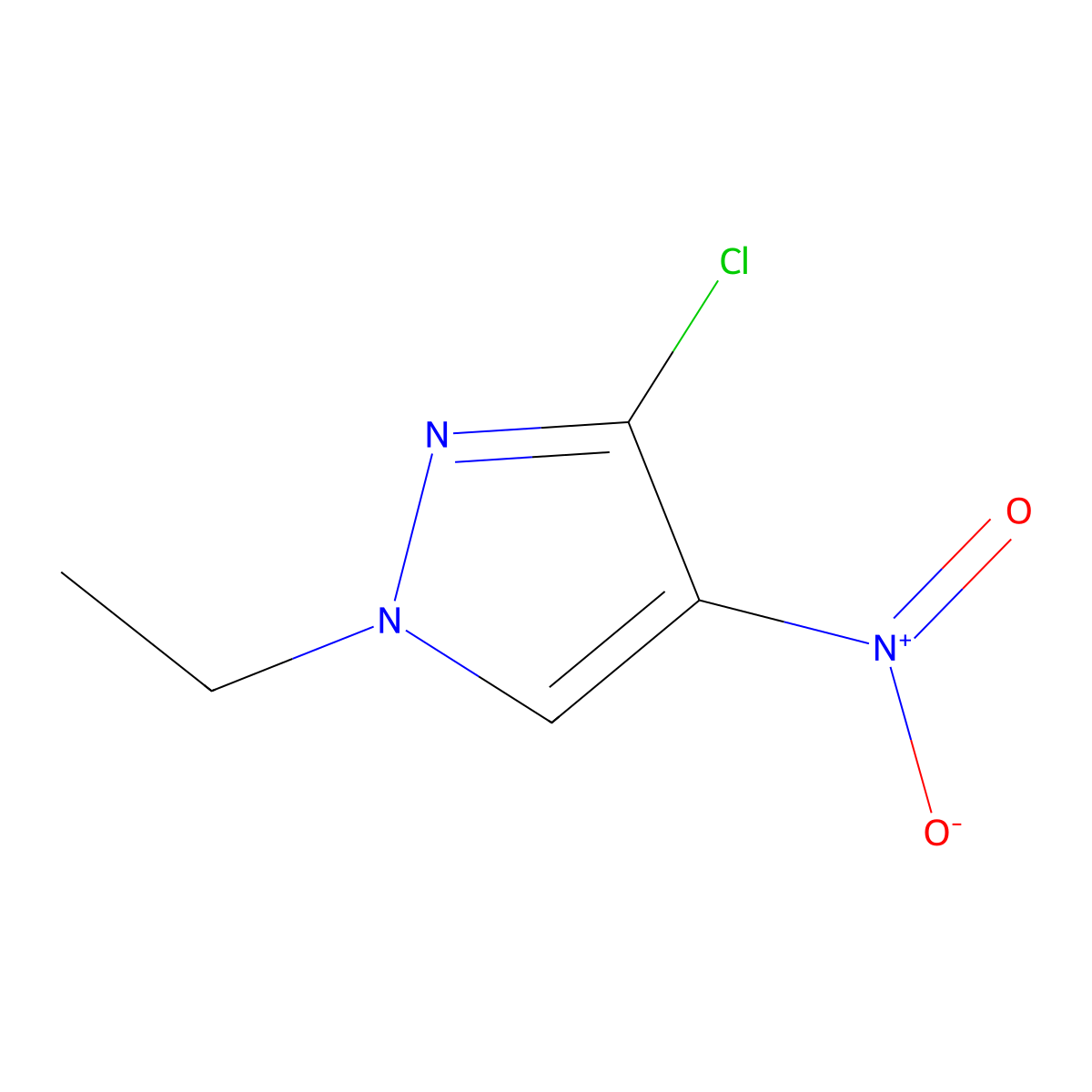 3-chloro-1-ethyl-4-nitro-1H-pyrazole molecular structure, CAS 2170842-08-5