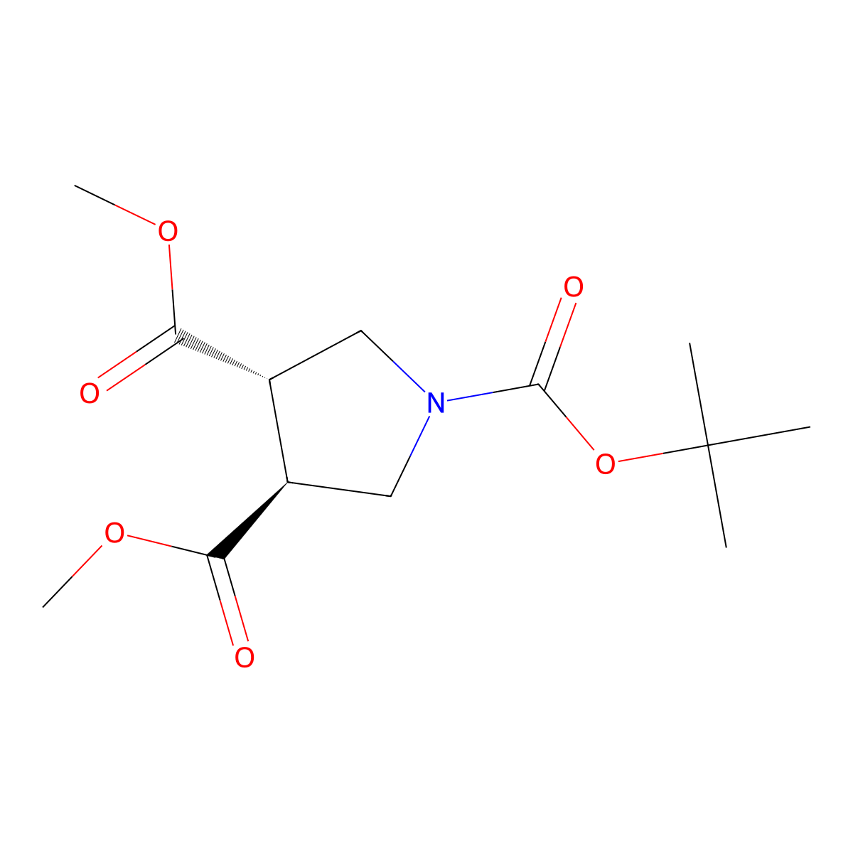 Rel-O1-tert-butyl O3,O4-dimethyl (3S,4S)-pyrrolidine-1,3,4-tricarboxylate molecular structure, CAS 2170869-57-3