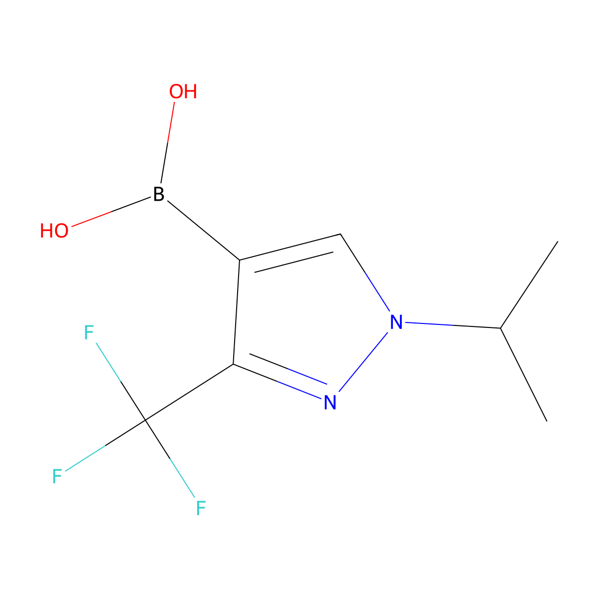 (1-Isopropyl-3-(trifluoromethyl)-1H-pyrazol-4-yl)boronic acid molecular structure, CAS 2170881-31-7