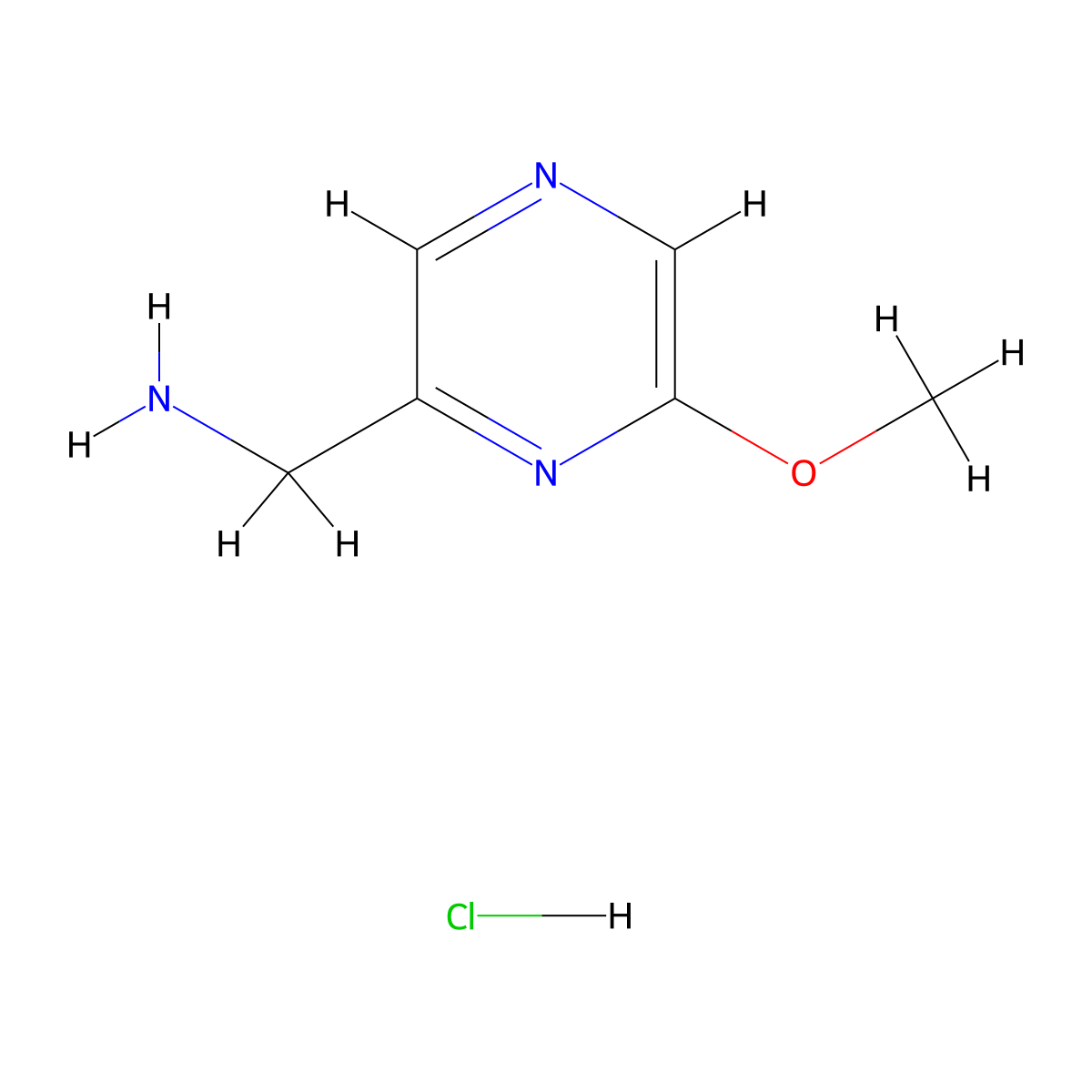 (6-Methoxypyrazin-2-yl)methanamine hydrochloride molecular structure, CAS 2170894-68-3