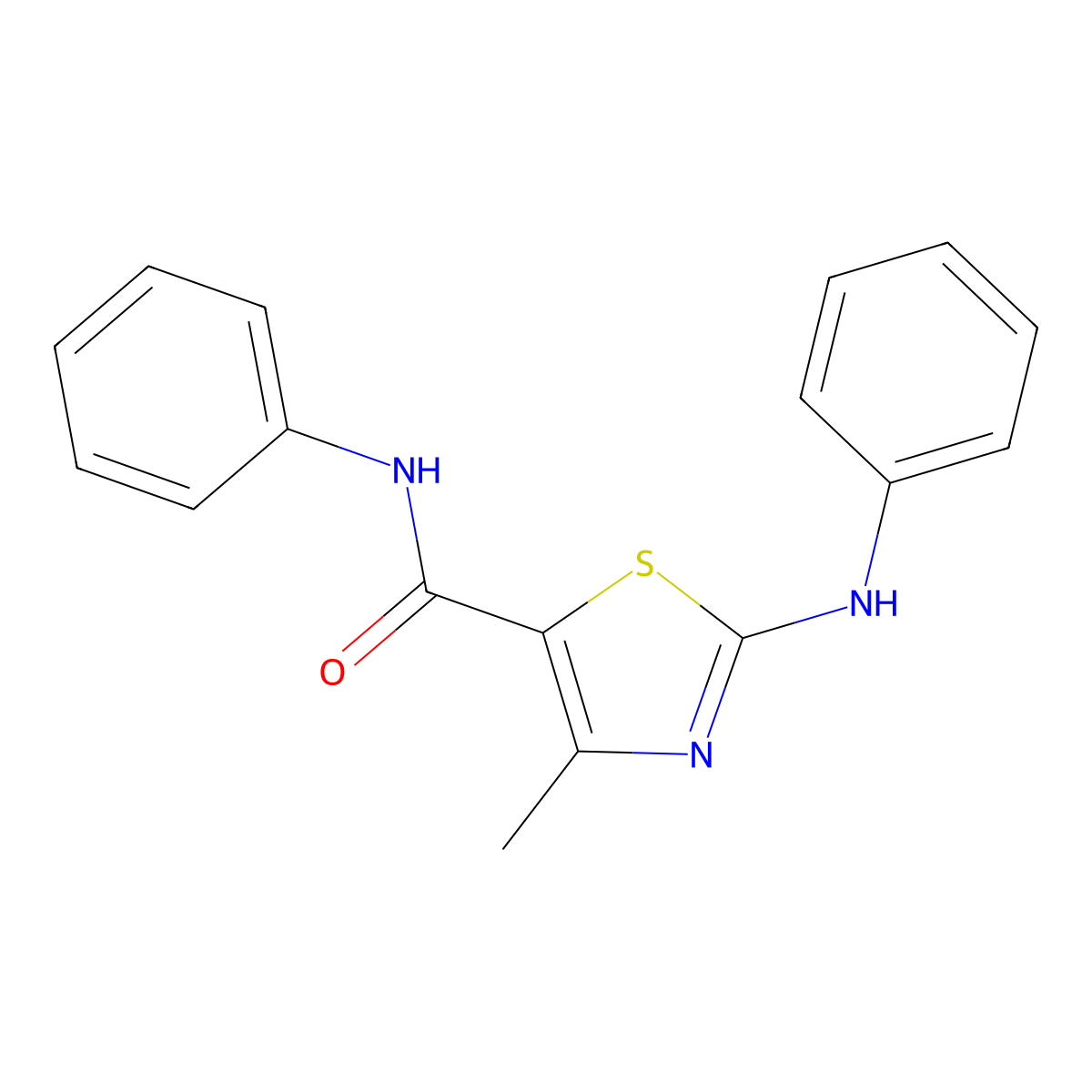 2-Anilino-4-methyl-N-phenyl-1,3-thiazole-5-carboxamide molecular structure, CAS 21709-42-2