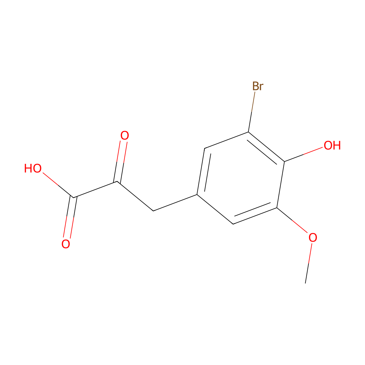 3-(3-Bromo-4-hydroxy-5-methoxyphenyl)-2-oxopropanoic acid molecular structure, CAS 21709-84-2