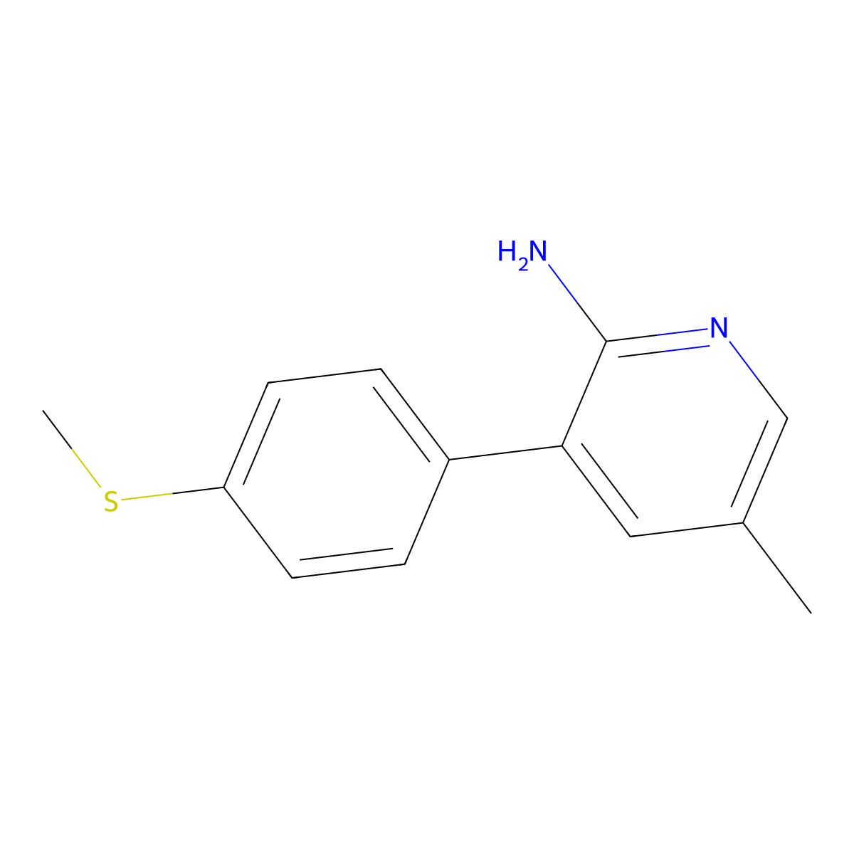 5-Methyl-3-(4-(methylthio)phenyl)pyridin-2-amine molecular structure, CAS 217090-18-1