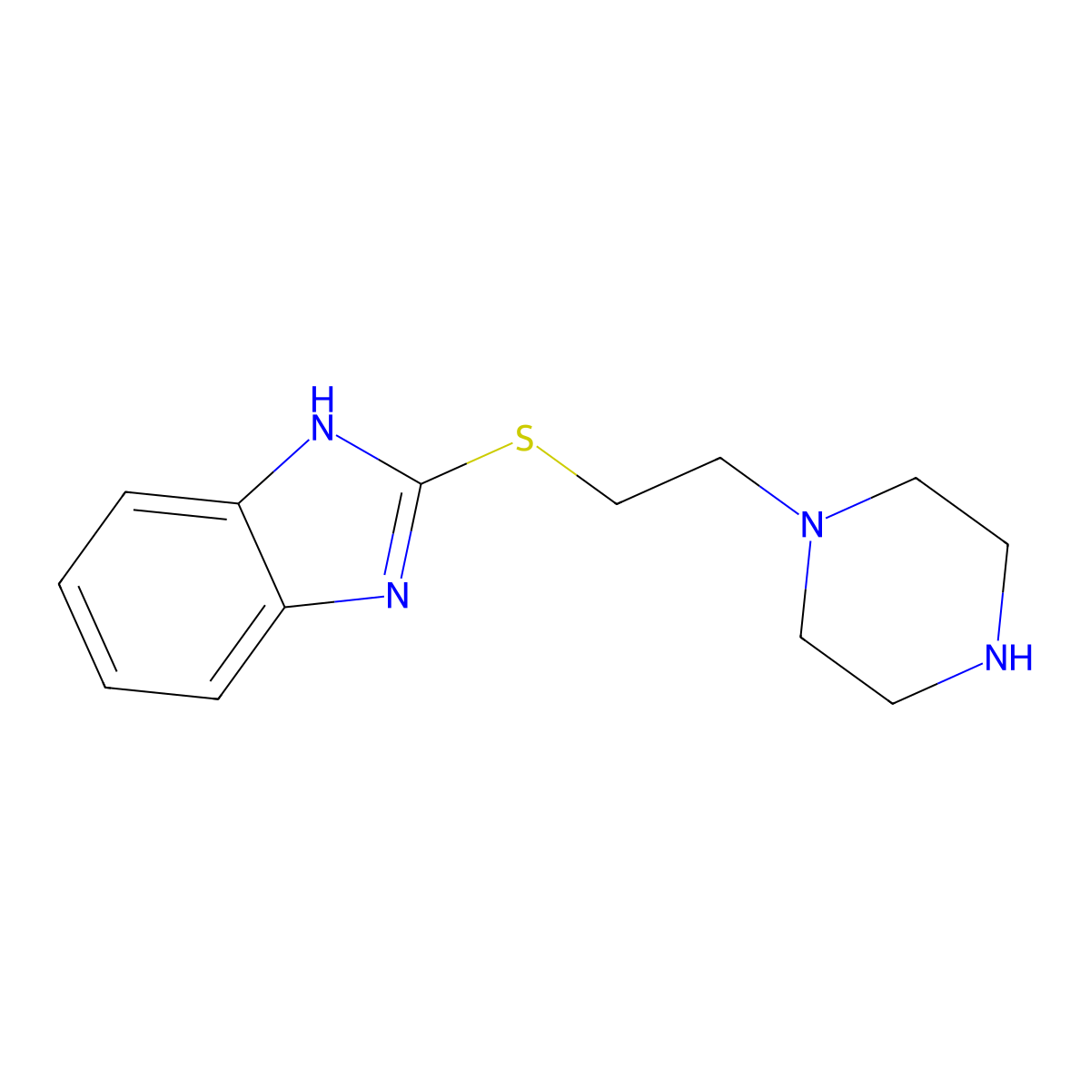 1-[2-(Benzimidazol-2-ylthio)ethyl]piperazine molecular structure, CAS 217095-58-4
