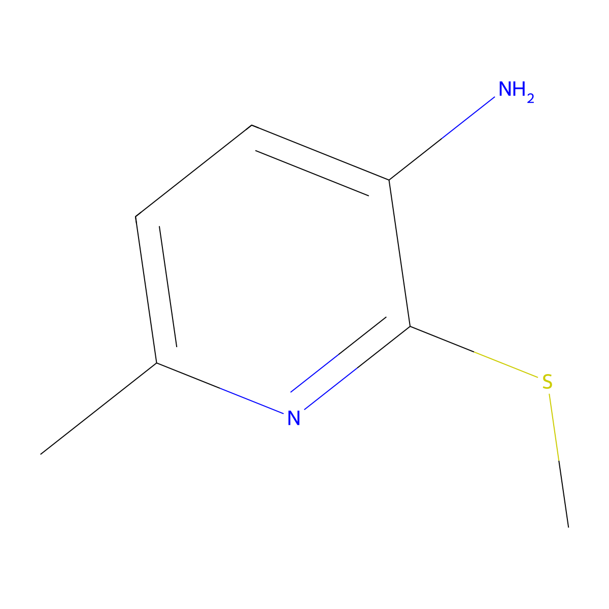 6-Methyl-2-(methylthio)pyridin-3-amine molecular structure, CAS 217096-29-2