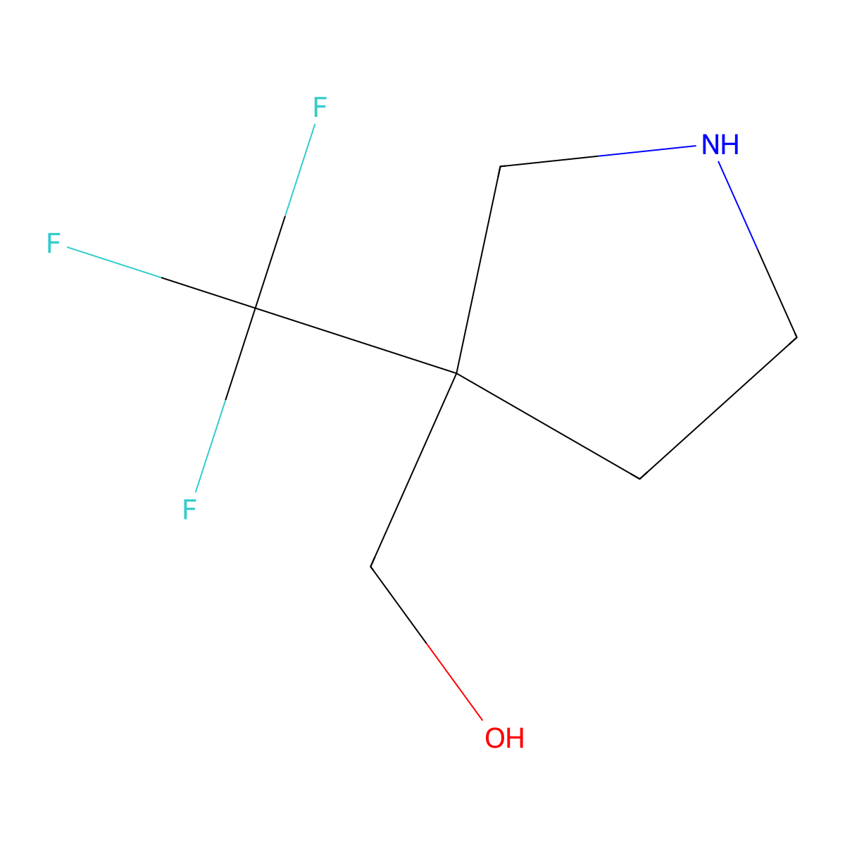 [3-(Trifluoromethyl)pyrrolidin-3-yl]methanol molecular structure, CAS 217096-40-7