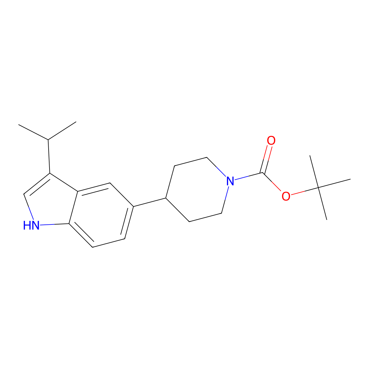 tert-Butyl 4-(3-isopropyl-1H-indol-5-yl)piperidine-1-carboxylate molecular structure, CAS 2171029-25-5
