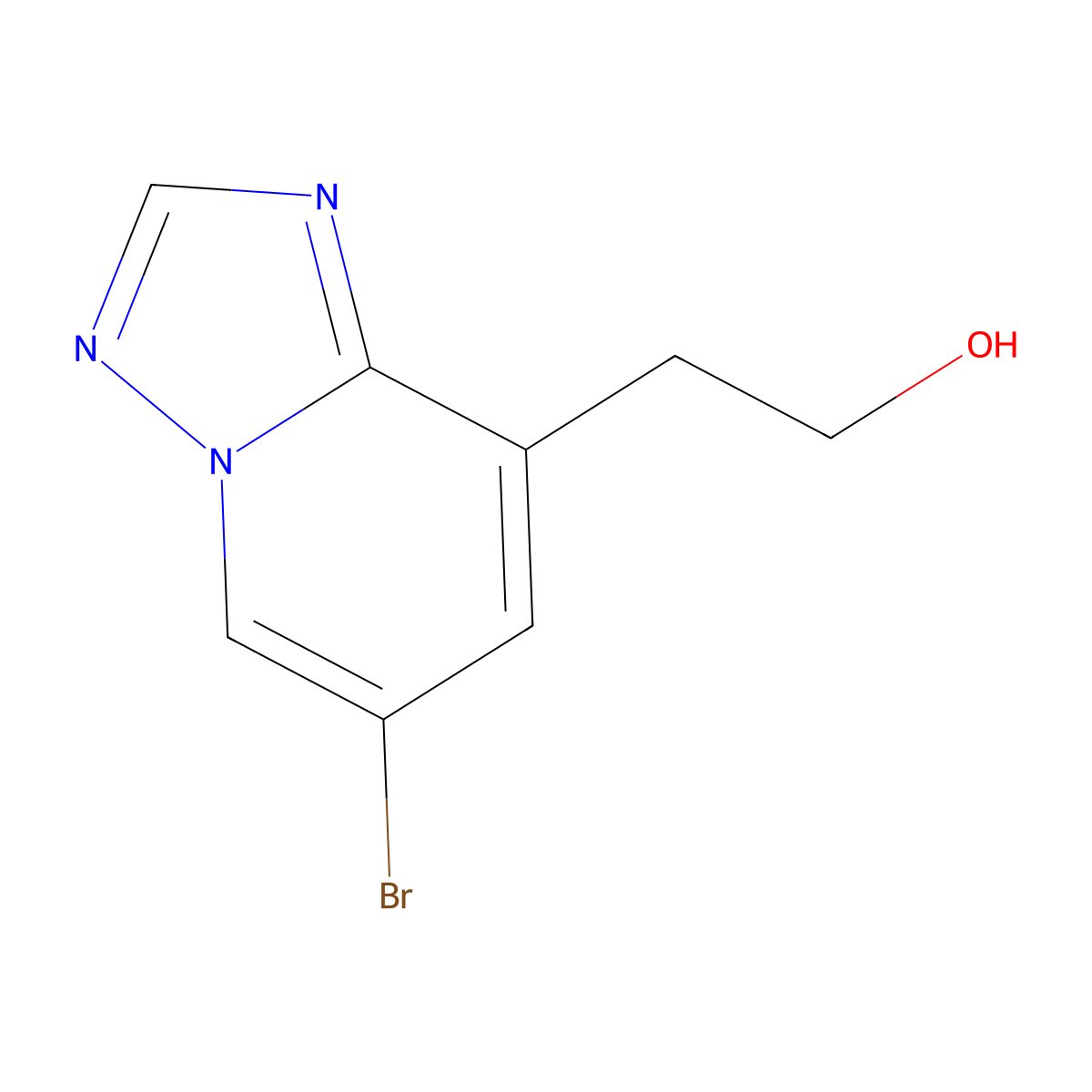 2-(6-Bromo-[1,2,4]triazolo[1,5-a]pyridin-8-yl)ethanol molecular structure, CAS 2171029-32-4