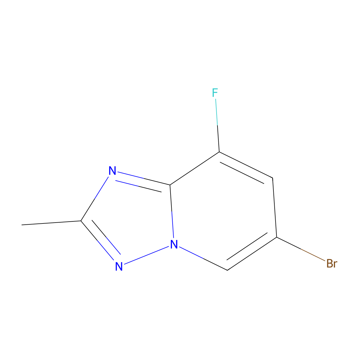6-Bromo-8-fluoro-2-methyl-[1,2,4]triazolo[1,5-a]pyridine molecular structure, CAS 2171029-48-2