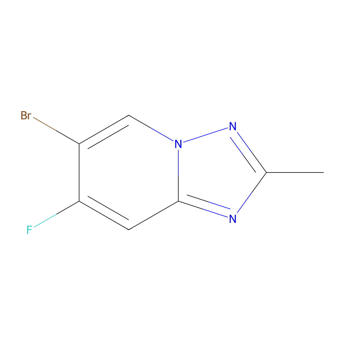 6-Bromo-7-fluoro-2-methyl-[1,2,4]triazolo[1,5-a]pyridine molecular structure, CAS 2171029-49-3
