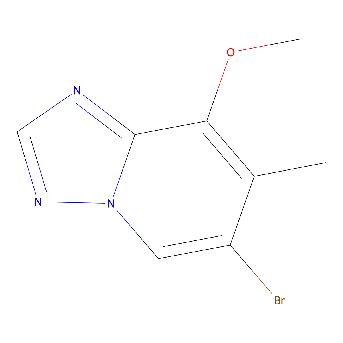 6-Bromo-8-methoxy-7-methyl-[1,2,4]triazolo[1,5-a]pyridine molecular structure, CAS 2171029-56-2