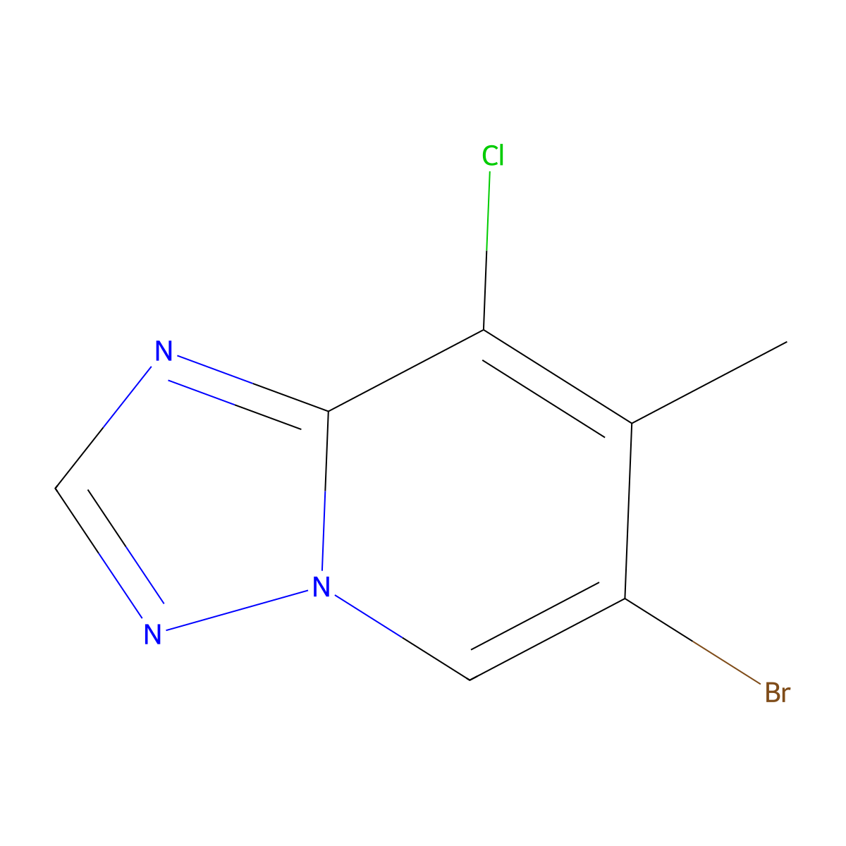 6-Bromo-8-chloro-7-methyl-[1,2,4]triazolo[1,5-a]pyridine molecular structure, CAS 2171029-57-3