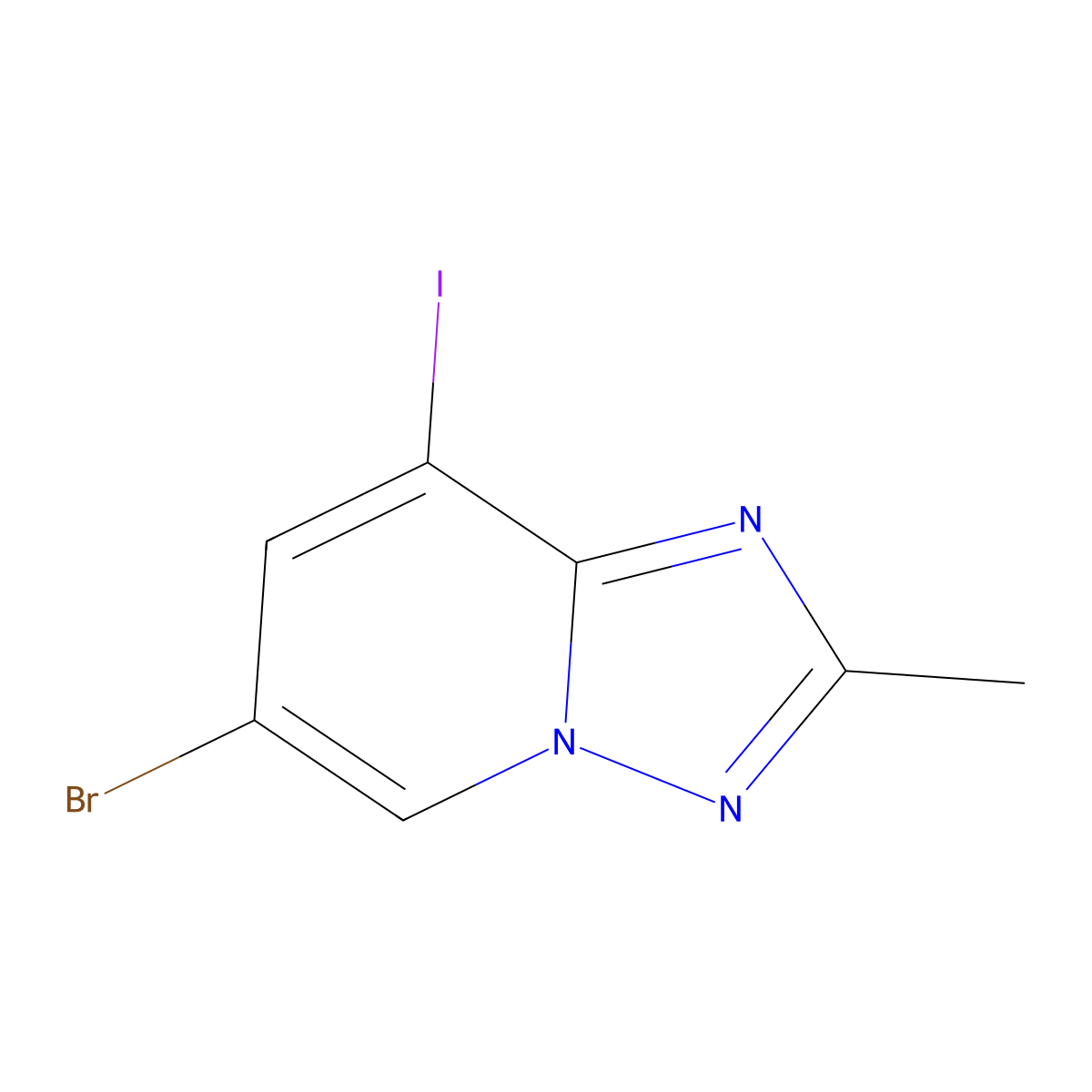 6-Bromo-8-iodo-2-methyl-[1,2,4]triazolo[1,5-a]pyridine molecular structure, CAS 2171029-73-3