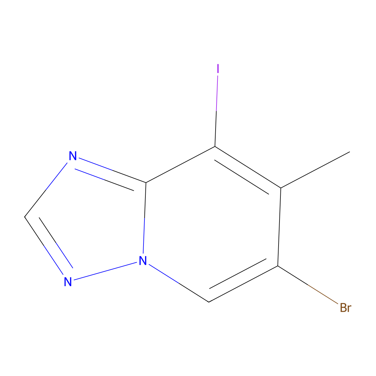 6-Bromo-8-iodo-7-methyl-[1,2,4]triazolo[1,5-a]pyridine molecular structure, CAS 2171029-77-7
