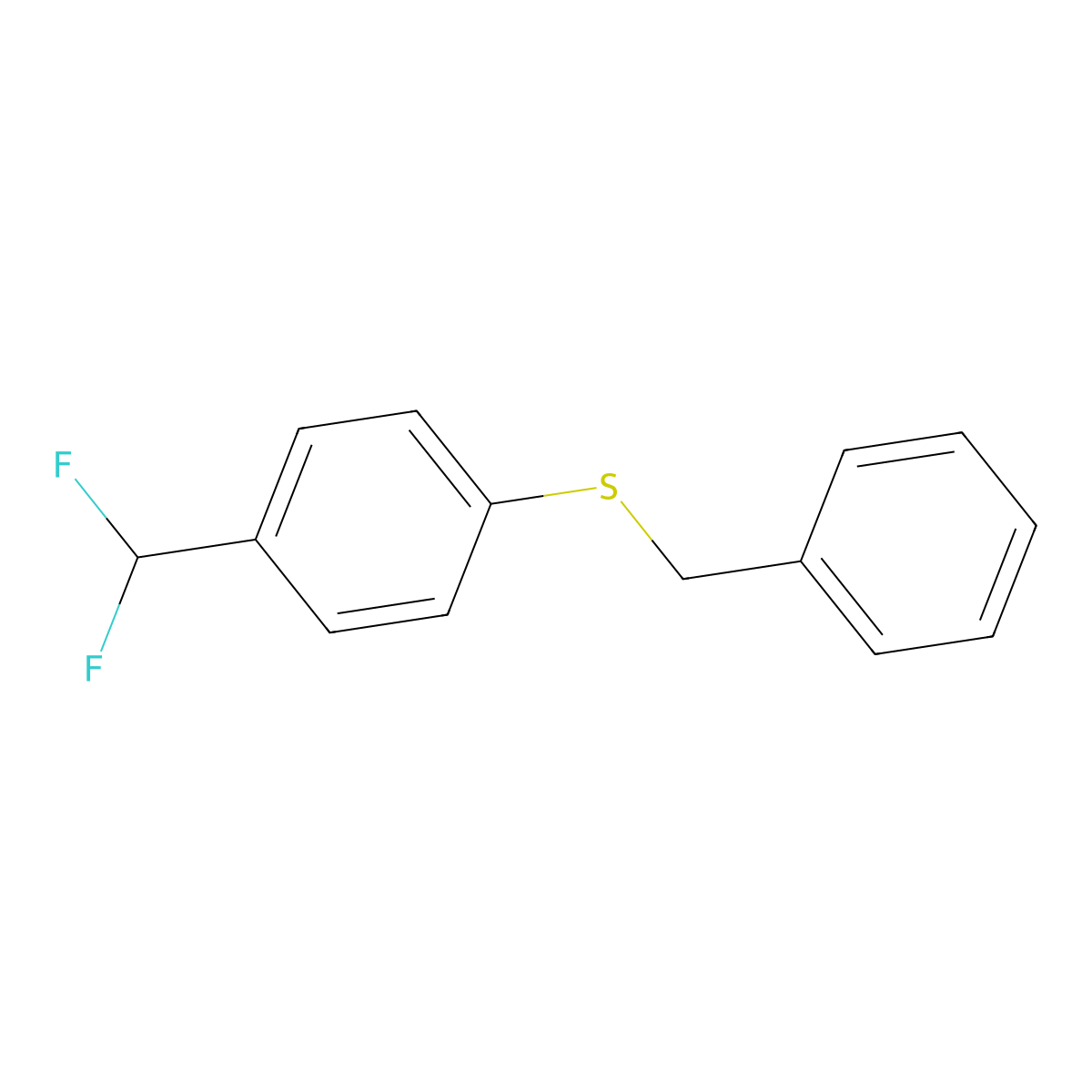 Benzyl(4-(difluoromethyl)phenyl)sulfane molecular structure, CAS 2171066-02-5