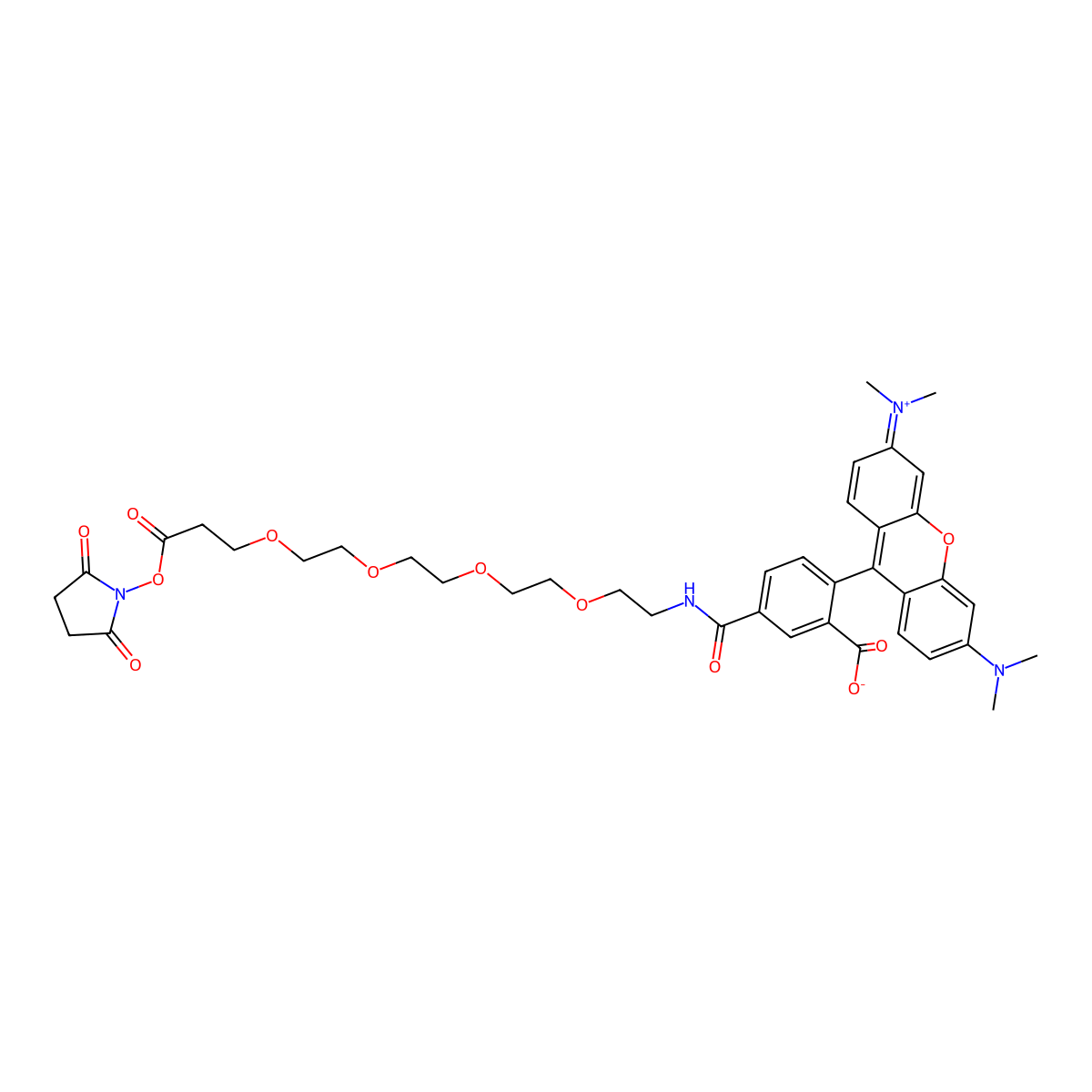 TAMRA-PEG4-NHS ester molecular structure, CAS 2171068-83-8
