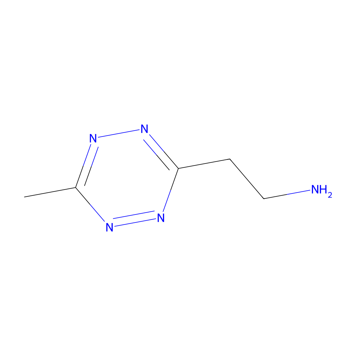 2-(6-Methyl-1,2,4,5-tetrazin-3-yl)ethan-1-amine molecular structure, CAS 2171095-25-1