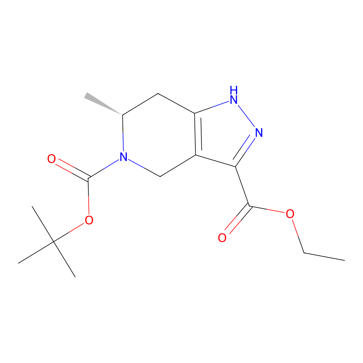 5-(tert-Butyl) 3-ethyl (R)-6-methyl-1,4,6,7-tetrahydro-5H-pyrazolo[4,3-c]pyridine-3,5-dicarboxylate molecular structure, CAS 2171134-55-5
