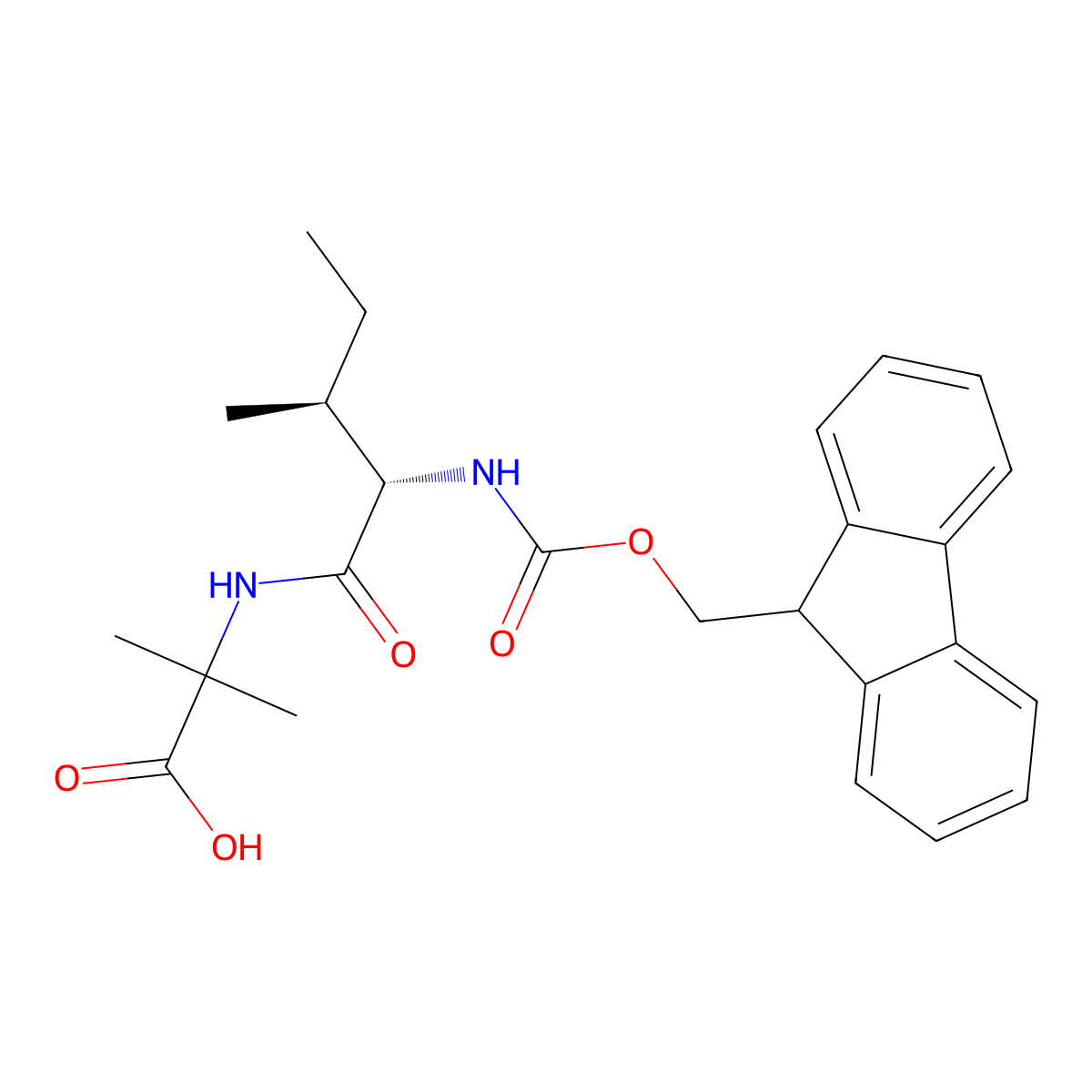 Fmoc-Ile-Aib-OH molecular structure, CAS 2171139-20-9